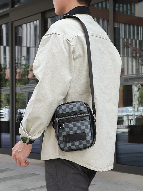 Business Men's Quilted Shoulder Bag