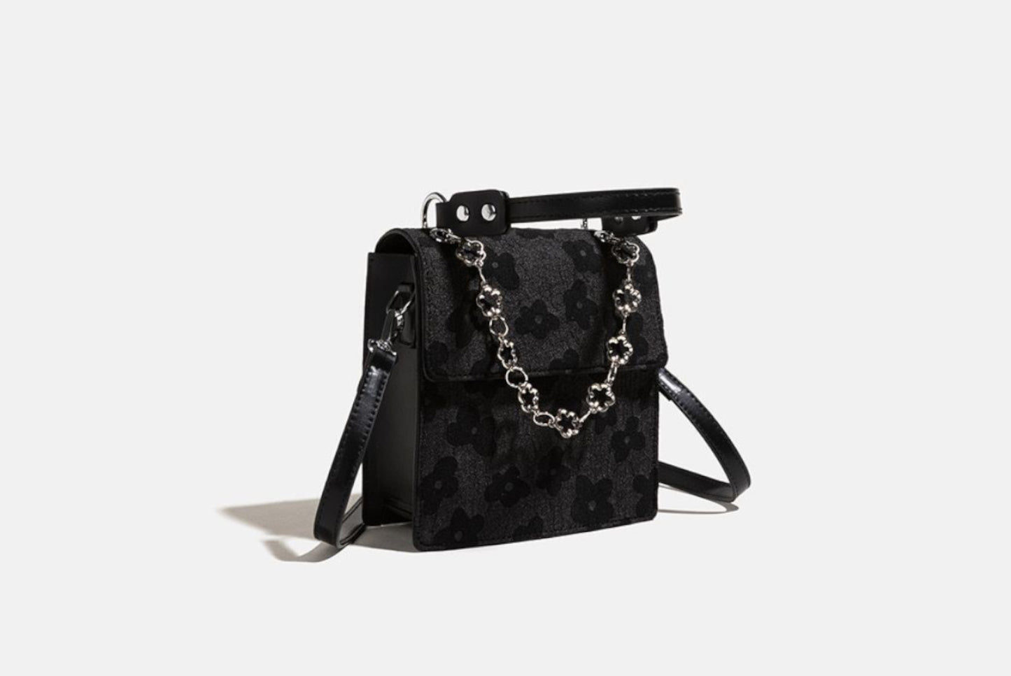 Stylish Black Small Square Shoulder/Crossbody Bag**