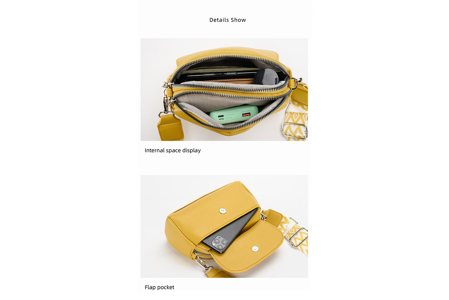 Women's Phone Bag with Litchi Texture