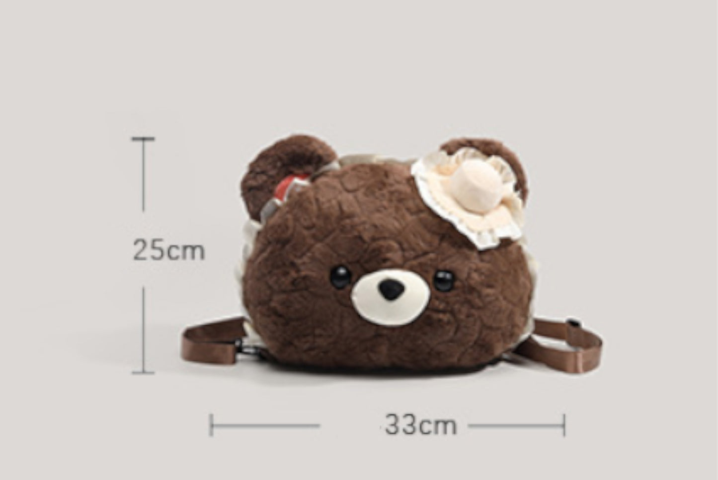 Heart-Shaped Brown Bear Plush Backpack**