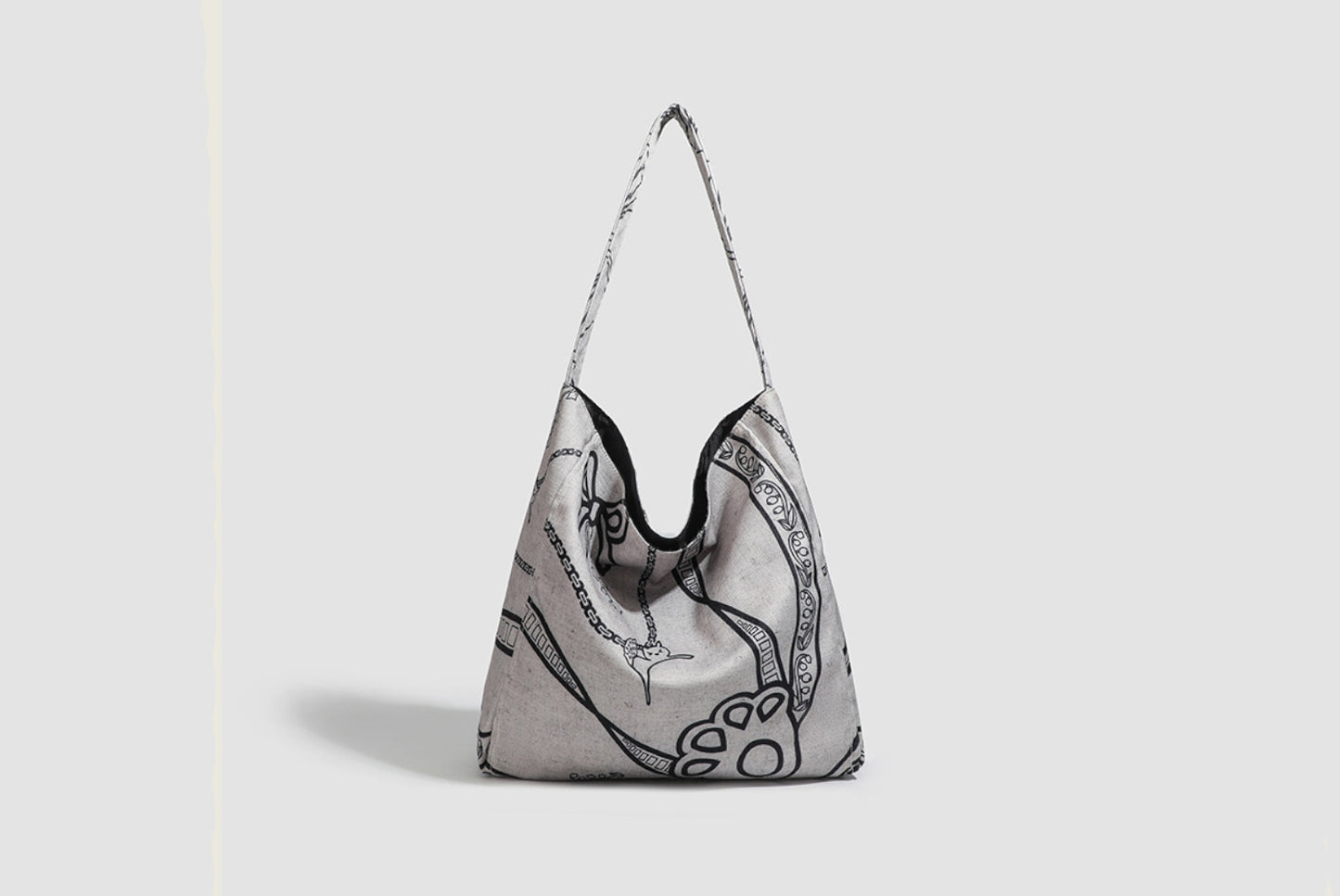 Simple and versatile canvas shoulder bag for women