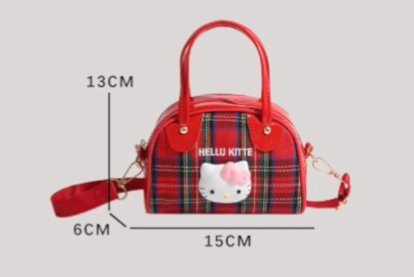 **Hello Kitty KT Plaid Shoulder Bag