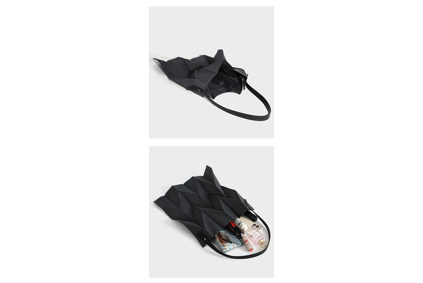 Geometric Diamond Pleated Bag