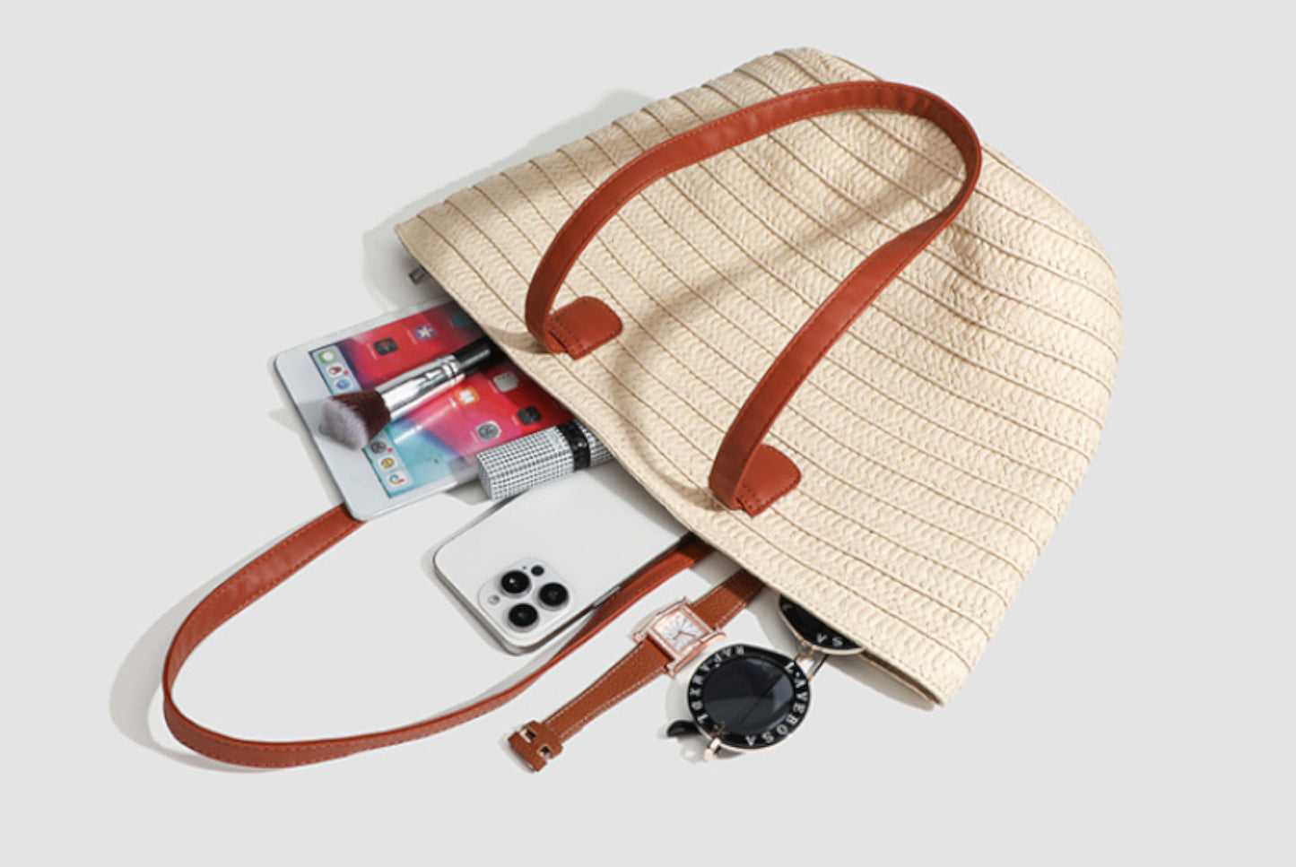 Large-Capacity Straw Tote Bag for Women