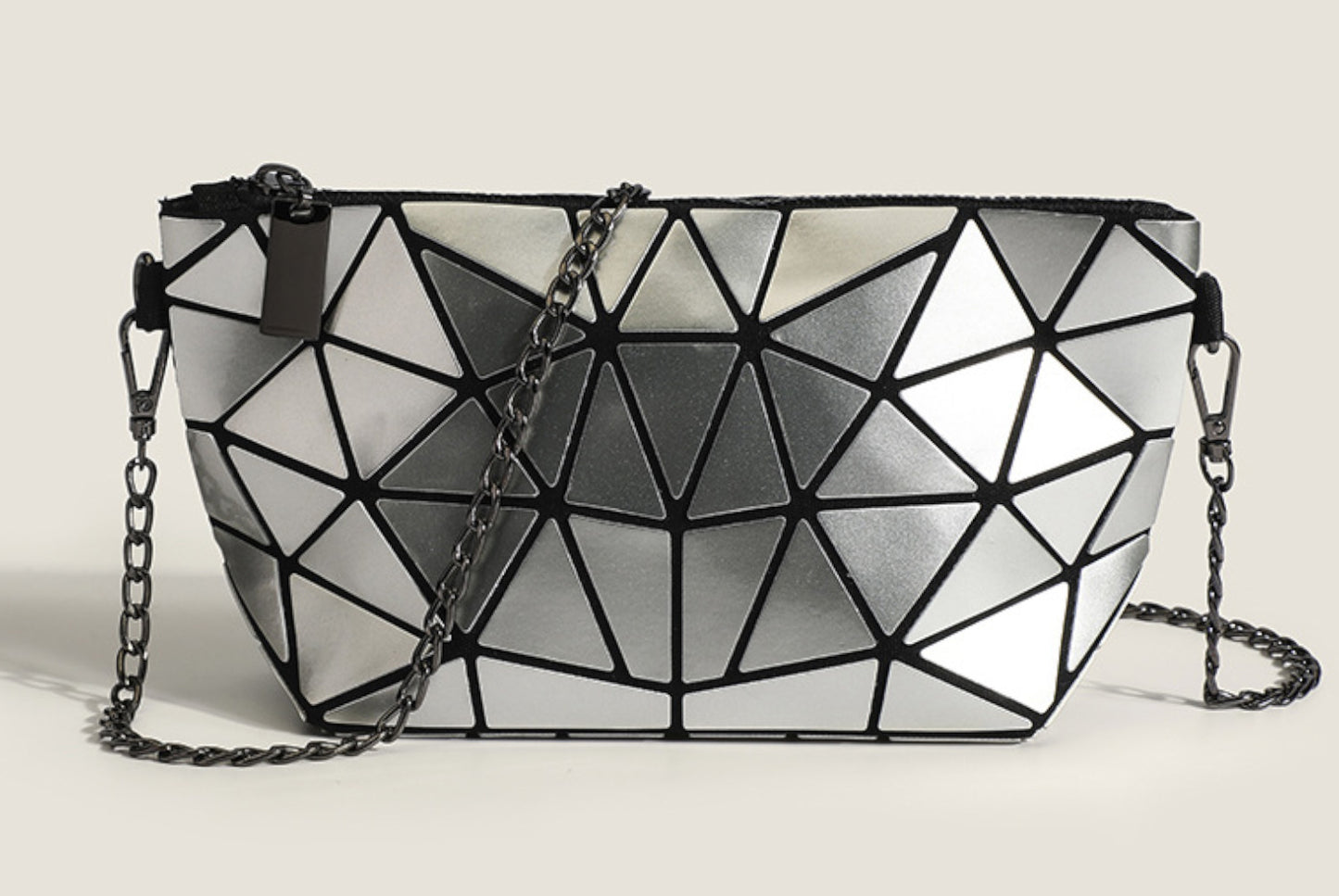 Diamond-patterned Luminous Laser Shoulder/Crossbody Bag