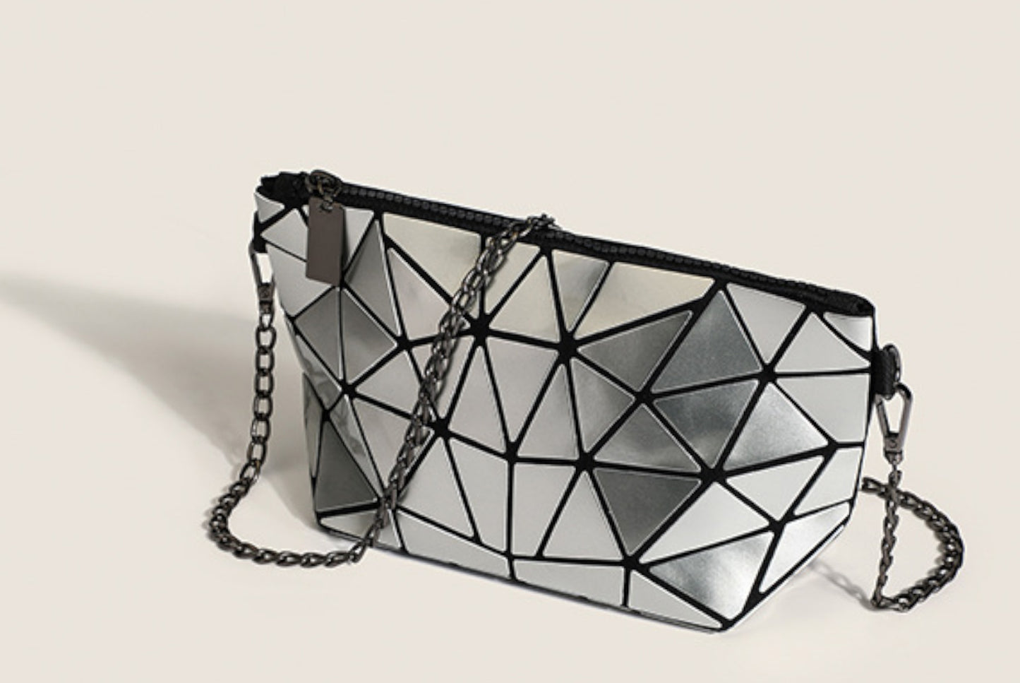 Diamond-patterned Luminous Laser Shoulder/Crossbody Bag
