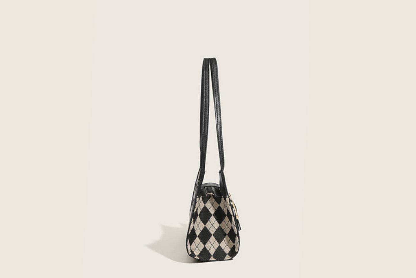 Versatile Plaid Underarm Bag with Diamond Quilting