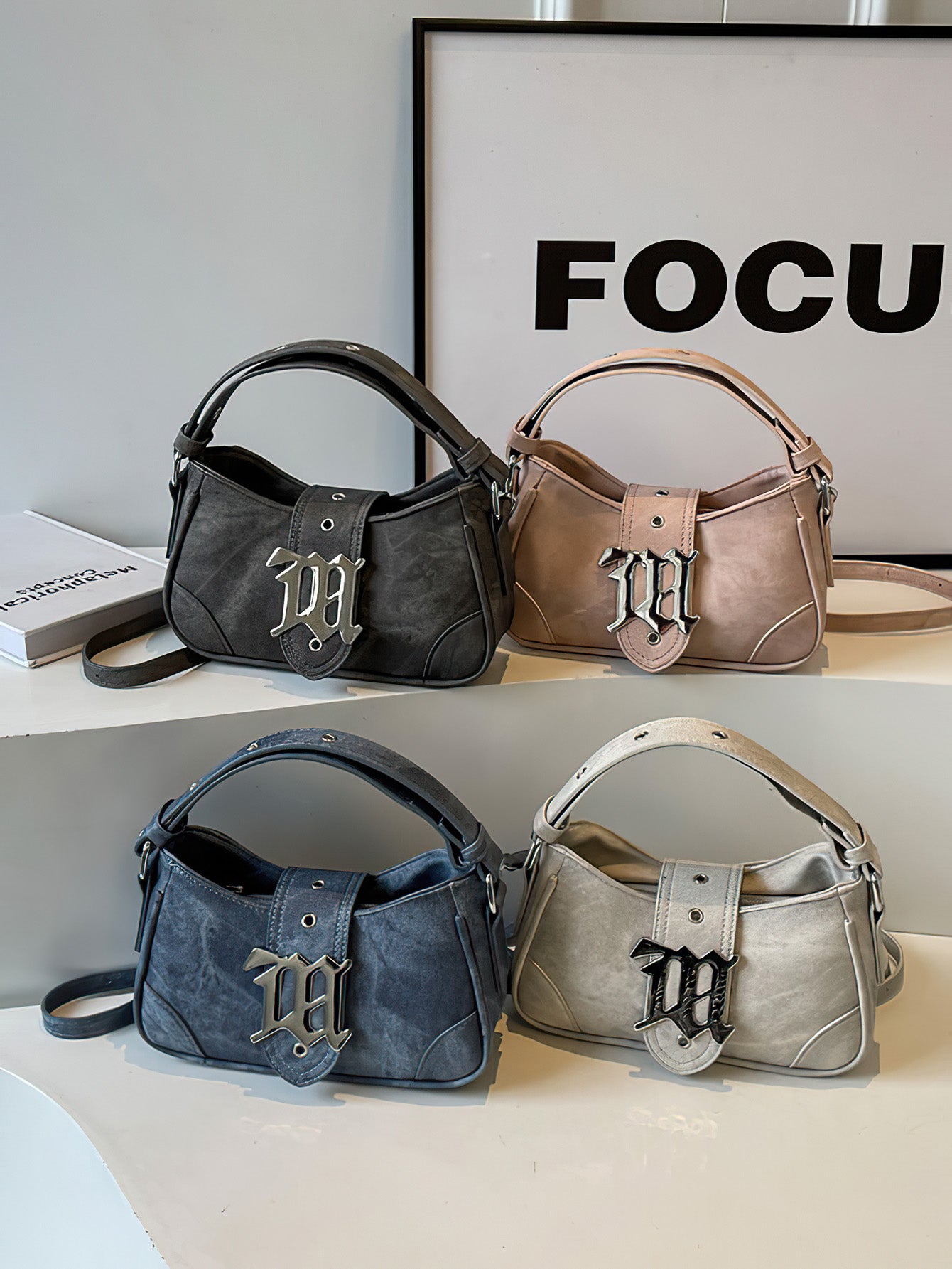 Chic Magnetic Closure Hobo Bag - 4 Colours