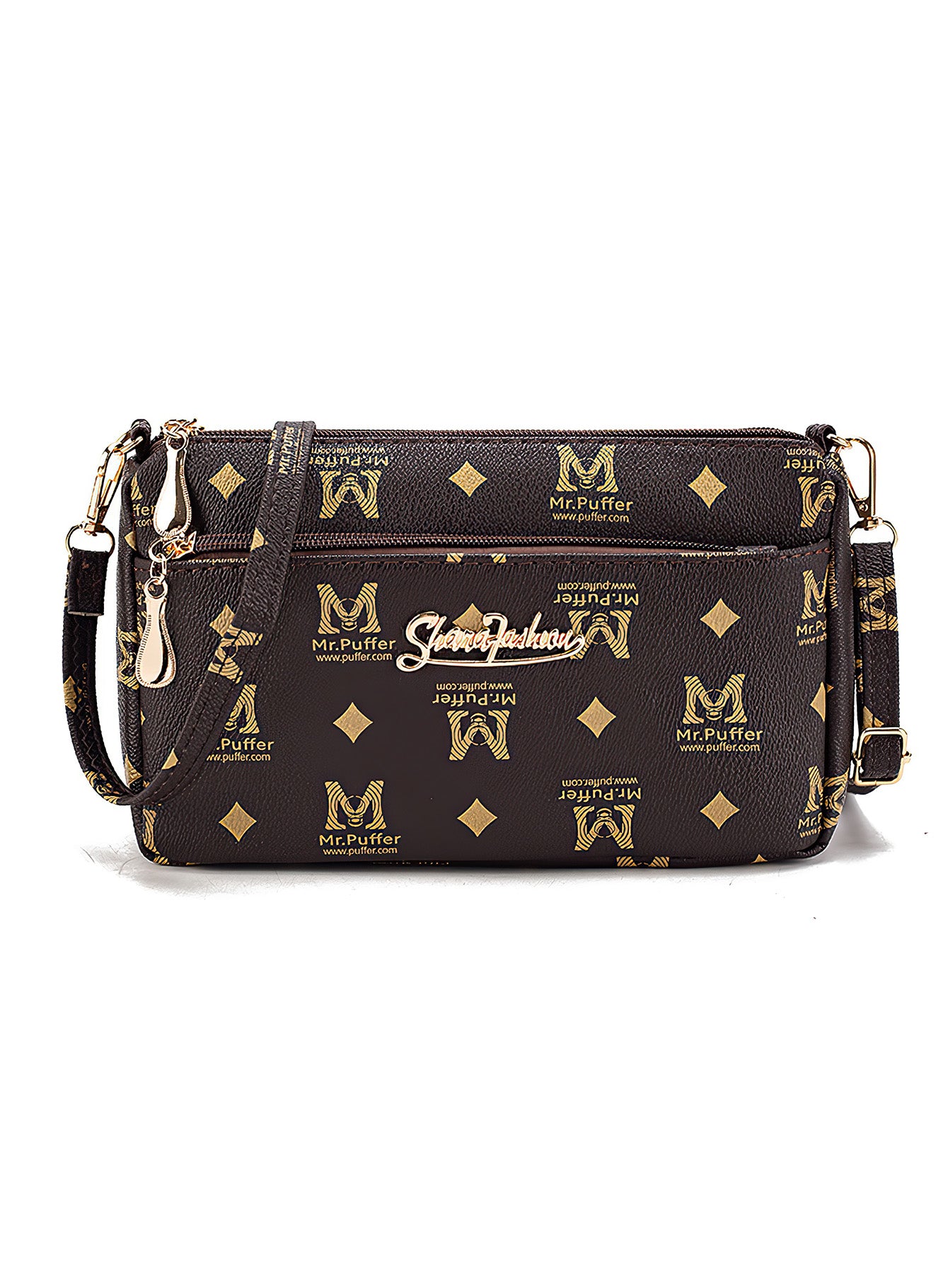 Vintage Monogram Crossbody Bag: Retro Shoulder Bag for Women - 6 Colours