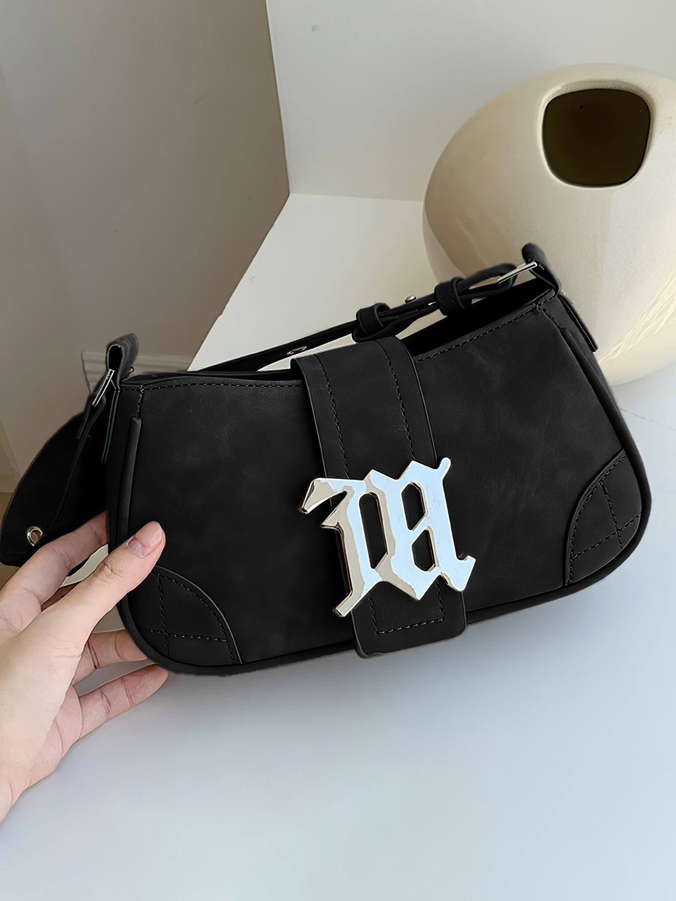 Retro Suede Baguette Bag - 2 Colours
