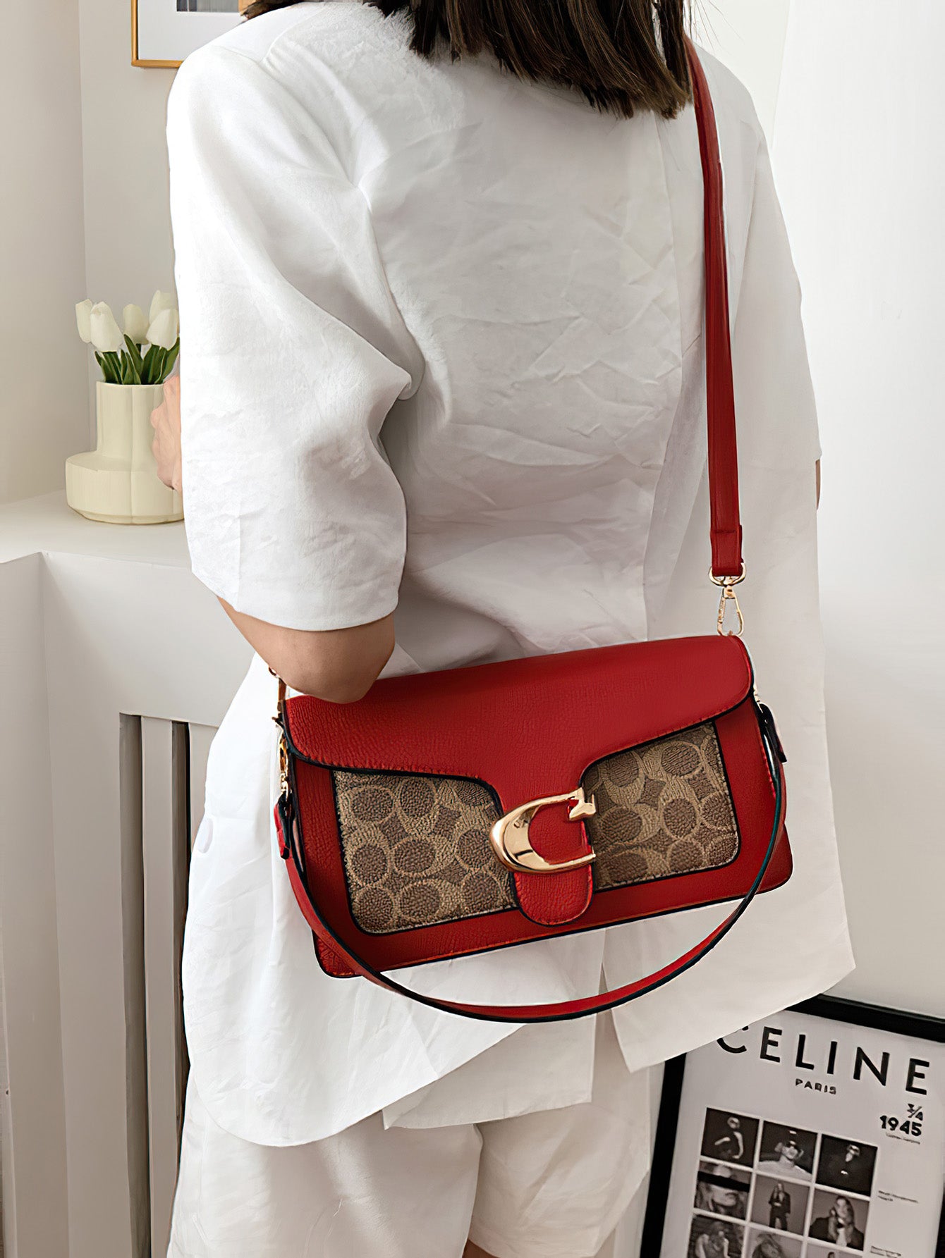 Vintage Chic Print Crossbody Bag: Urban Minimalist Essential - 6 Colours
