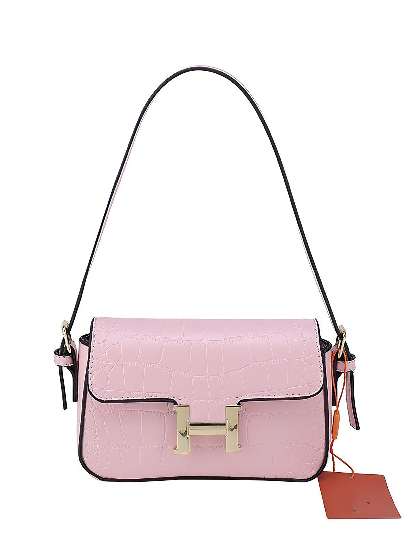 Elegant Ladies' Small Shoulder Bag – H Buckle Fashion Stone Texture Handbag - 9 Colors