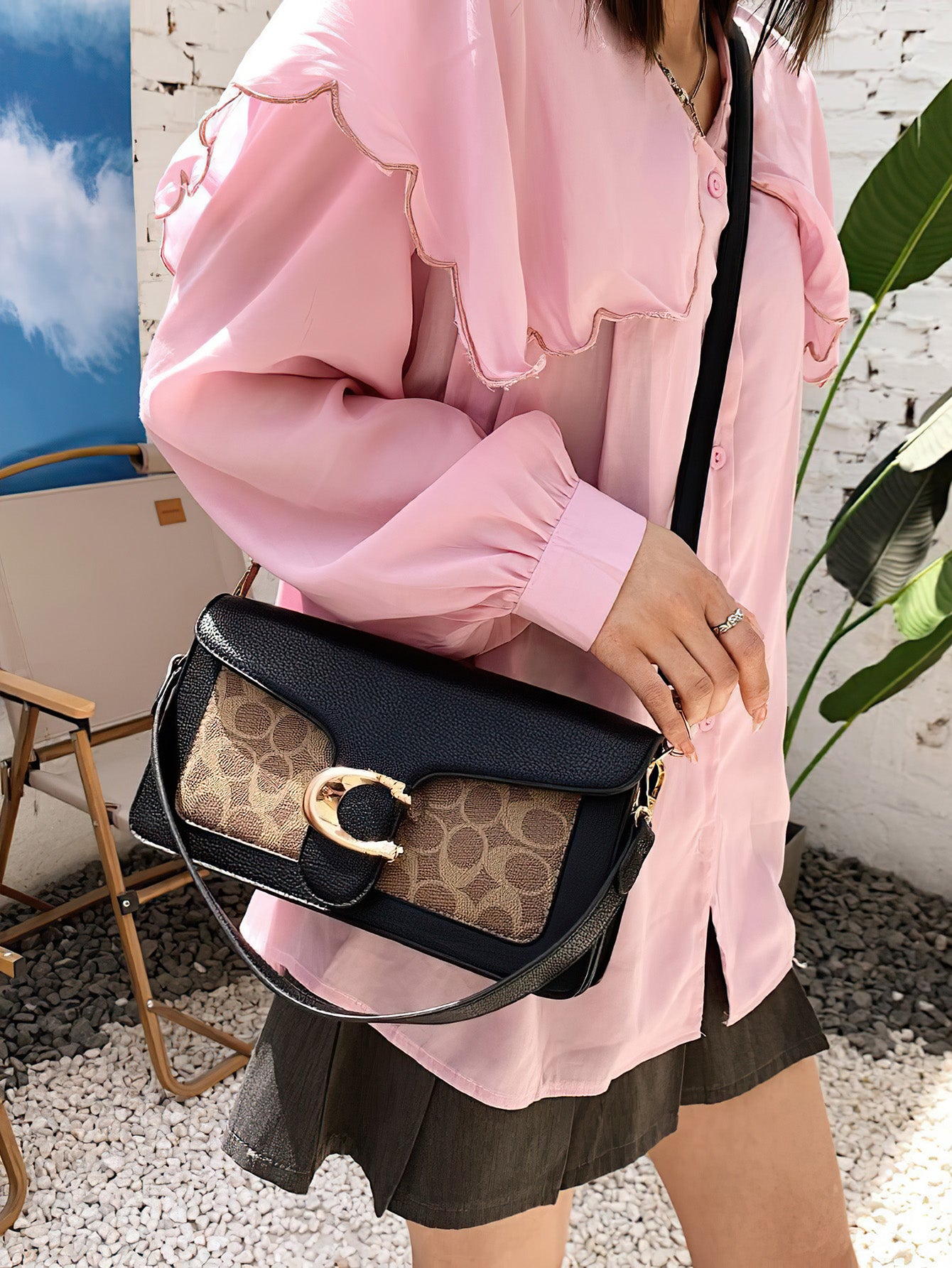 Vintage Chic Print Crossbody Bag: Urban Minimalist Essential - 6 Colours