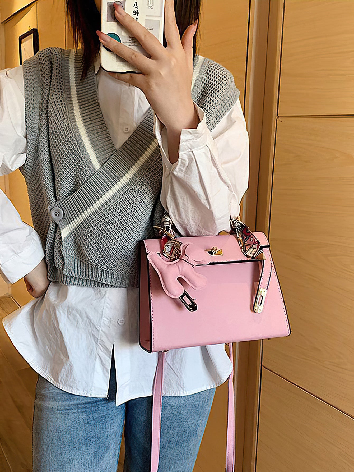 Timeless Kelly Bag: Chic Spacious PU Tote for Everyday Elegance - 12 Colours (Medium size)