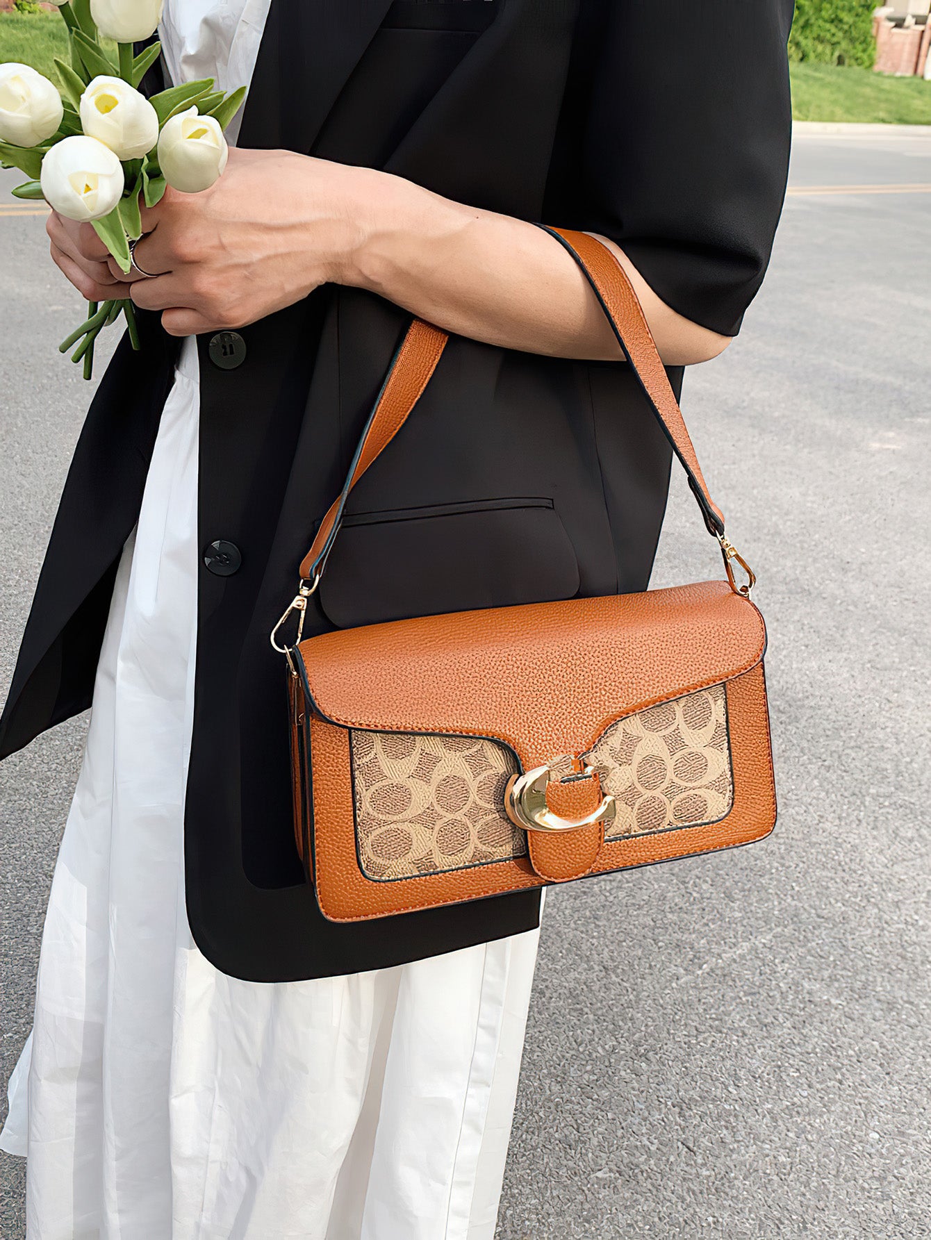 Vintage Chic Print Crossbody Bag: Urban Minimalist Essential - 6 Colours