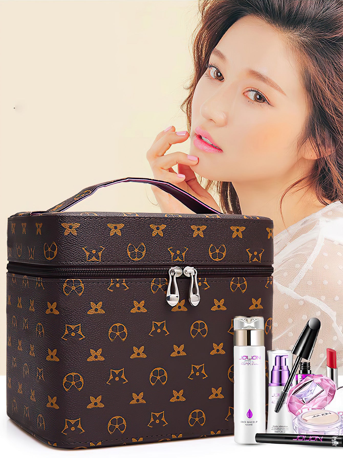 Stylish Large-Capacity Makeup Organizer Box with Mirror - 5 Colours