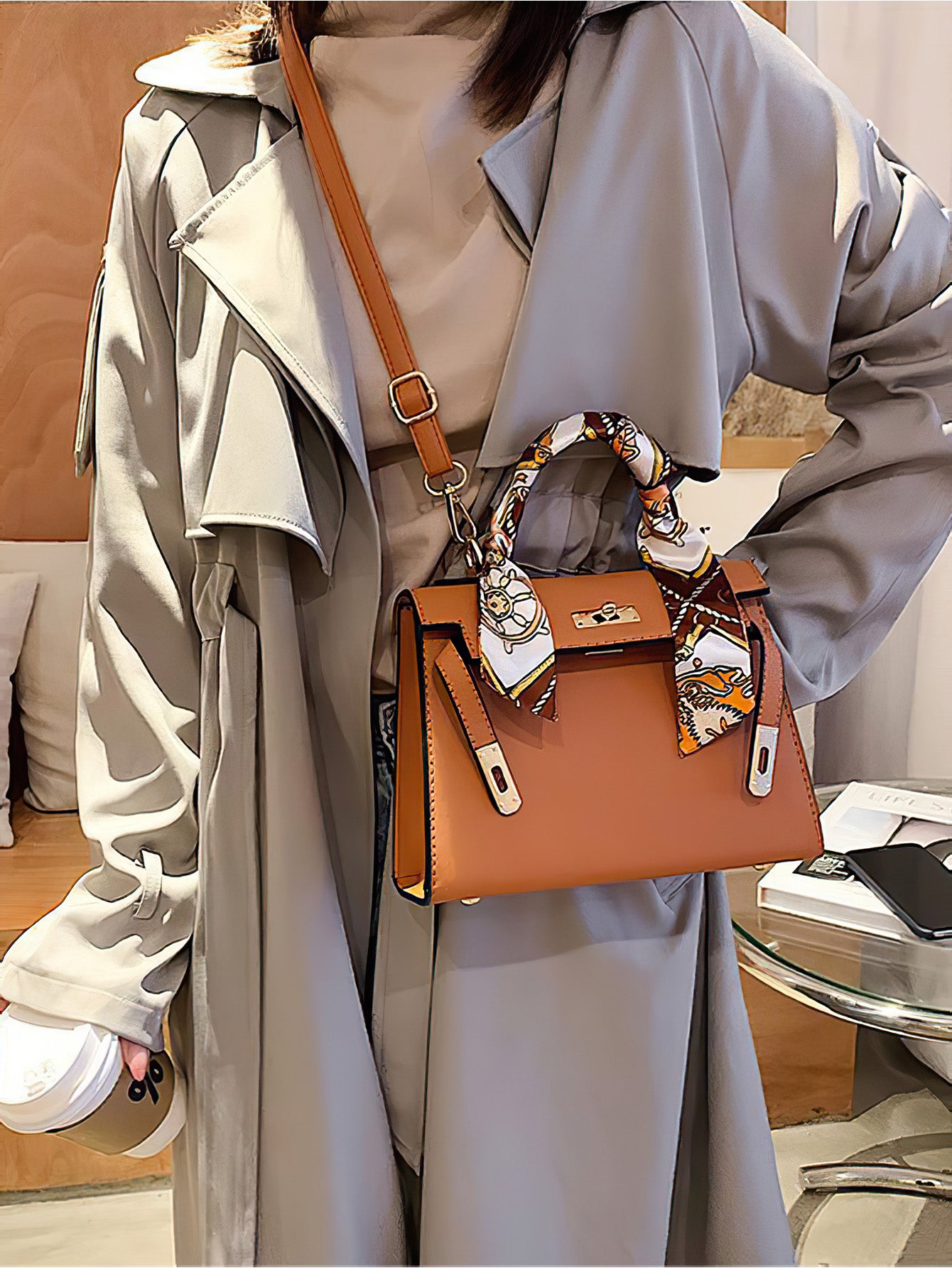 Timeless Kelly Bag: Chic Spacious PU Tote for Everyday Elegance - 12 Colours (Medium size)
