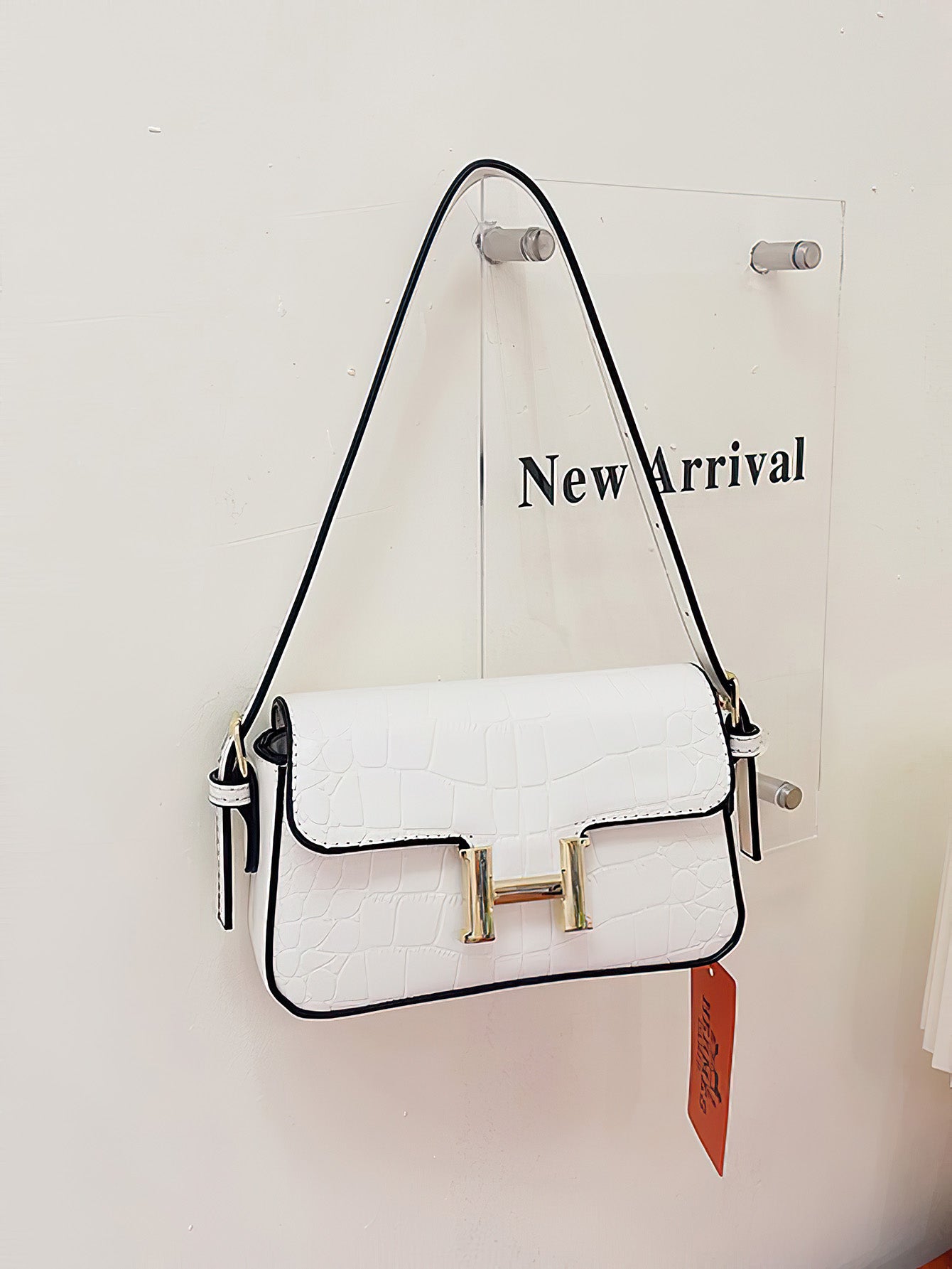 Elegant Ladies' Small Shoulder Bag – H Buckle Fashion Stone Texture Handbag - 9 Colors