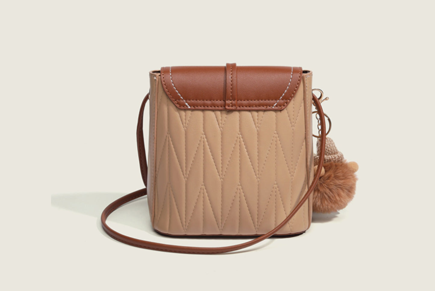 **Stylish and Simple Contrast Color Flap Crossbody Bag**