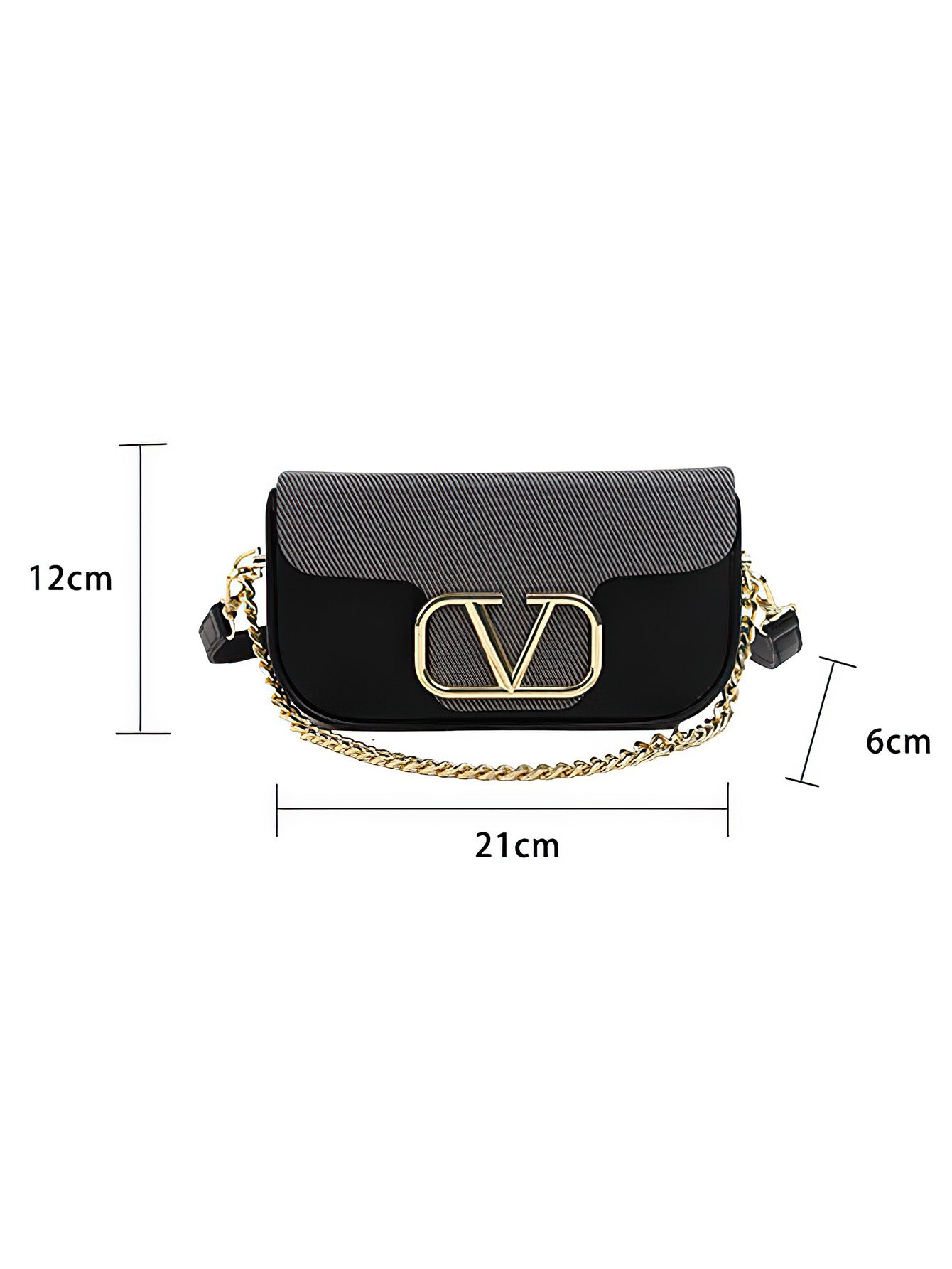 Chic Chain-Accent Color-Block Mini Bag - 7 Colours