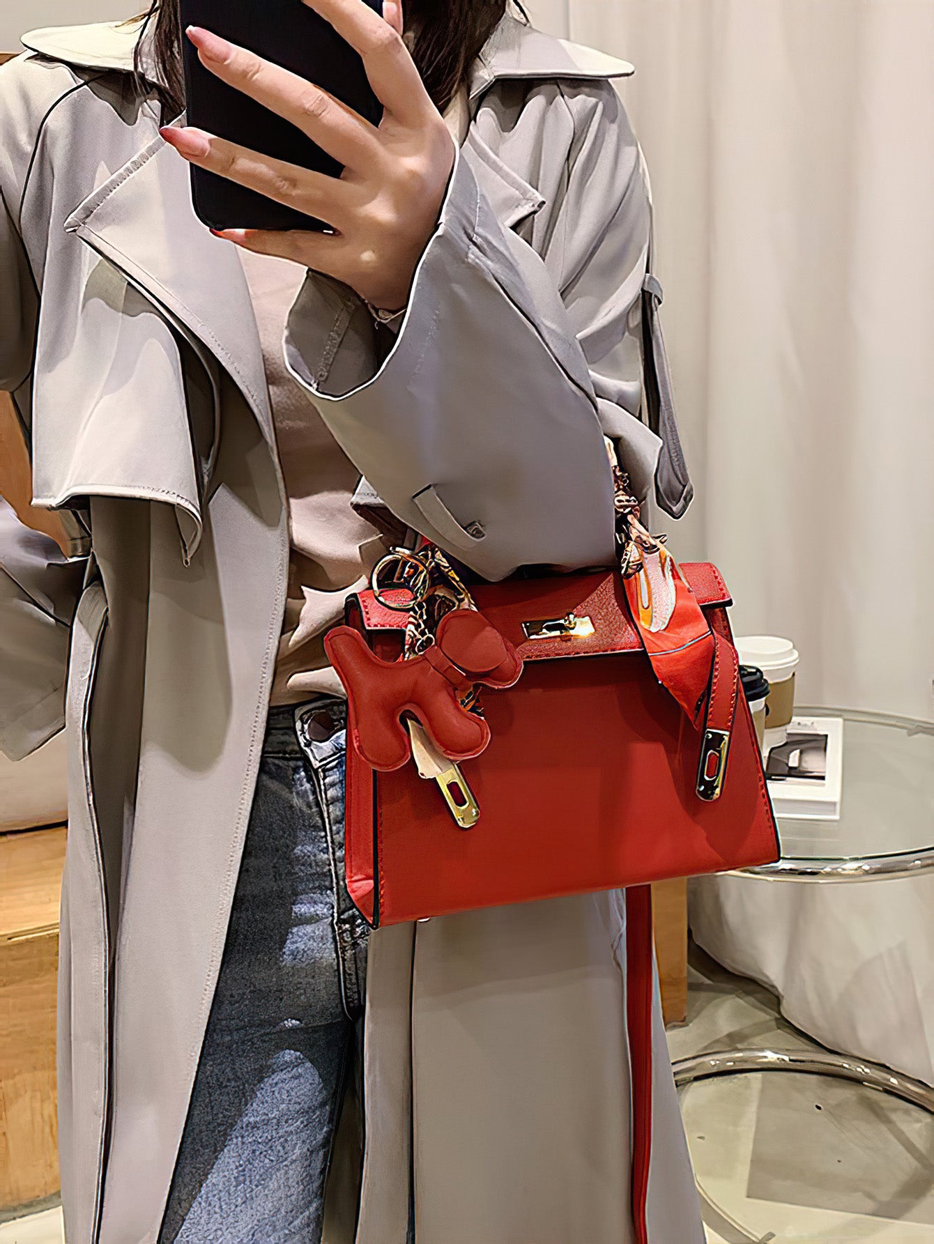 Timeless Kelly Bag: Chic Spacious PU Tote for Everyday Elegance - 12 Colours (Medium size)