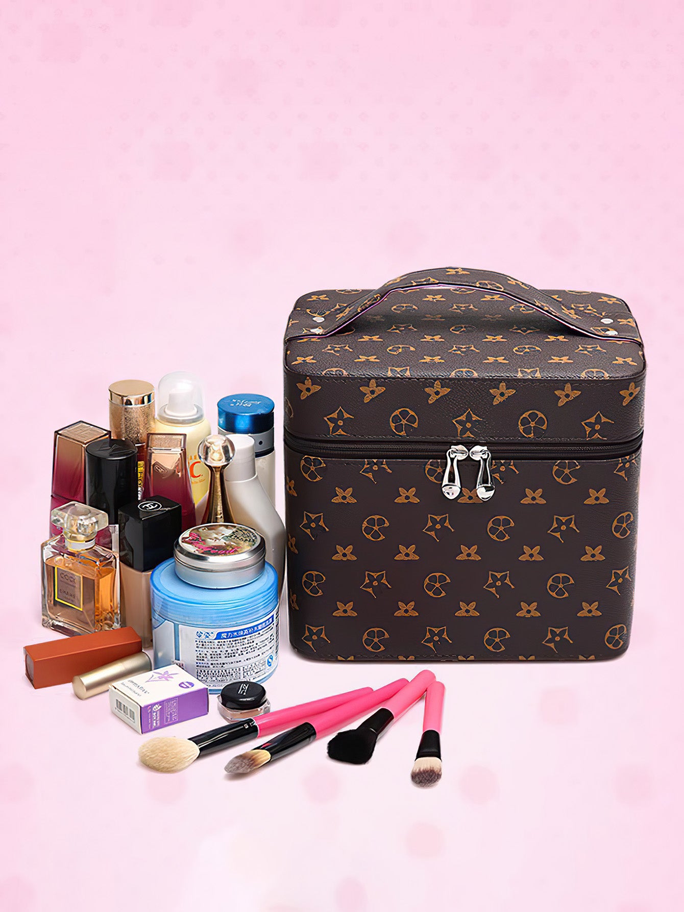 Stylish Large-Capacity Makeup Organizer Box with Mirror - 5 Colours