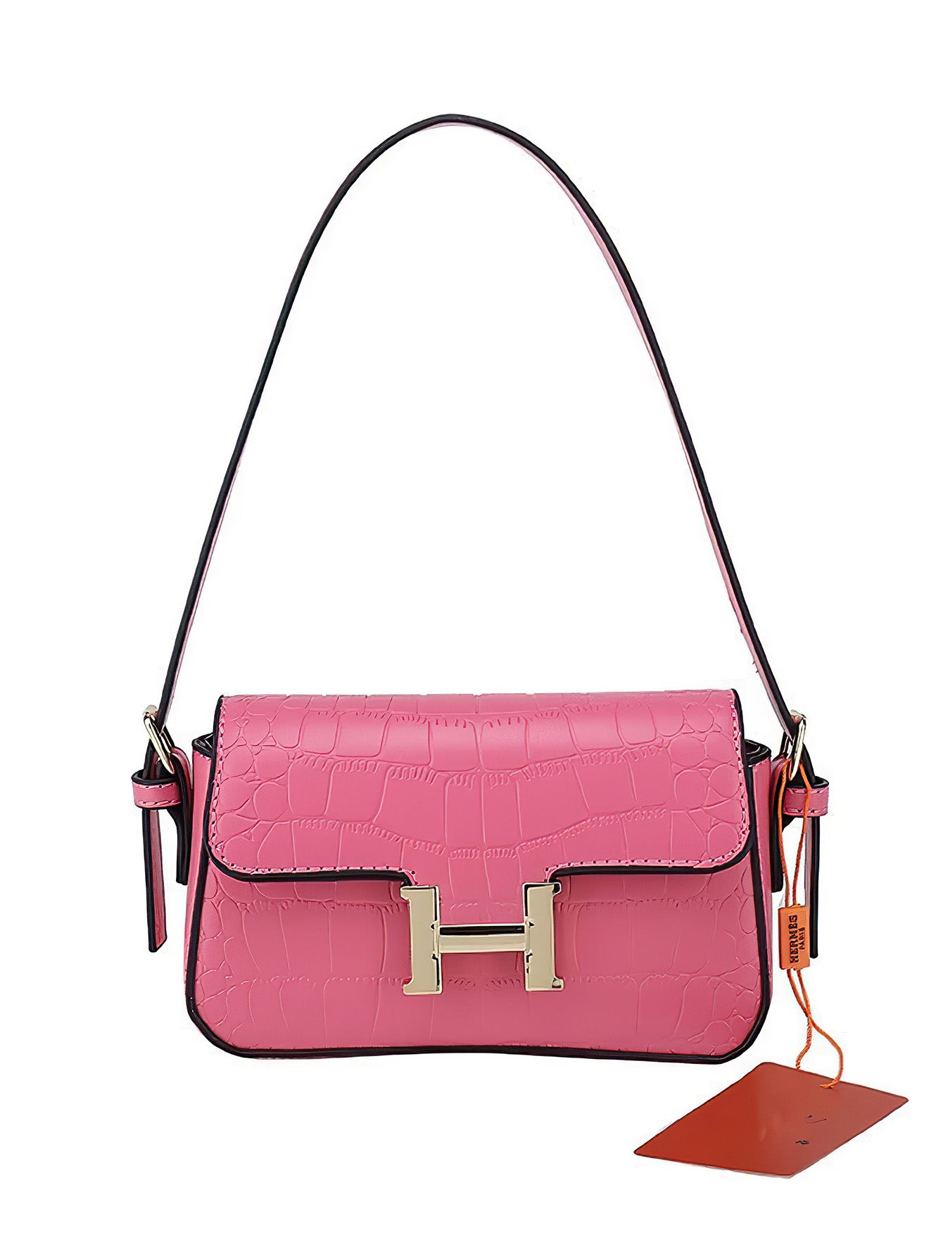 Elegant Ladies' Small Shoulder Bag – H Buckle Fashion Stone Texture Handbag - 9 Colors