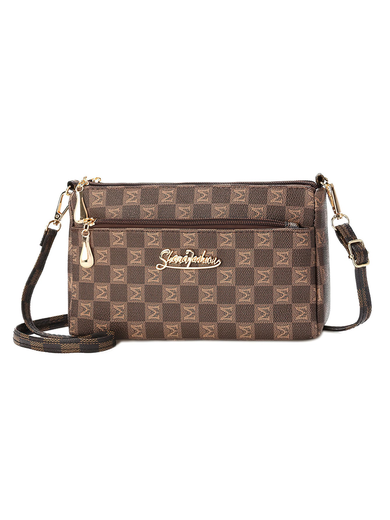 Vintage Monogram Crossbody Bag: Retro Shoulder Bag for Women - 6 Colours