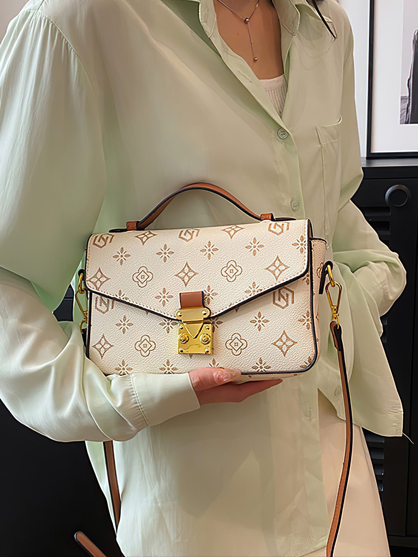 Floral Print Shoulder Bag - Versatile Crossbody Tote with Premium Finish - 3 Colours