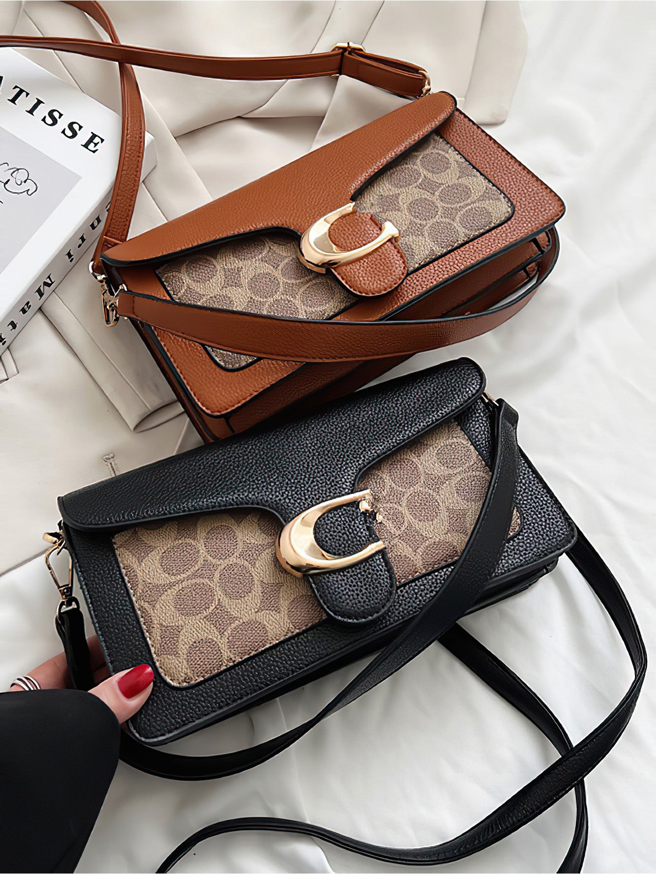 Vintage Chic Print Crossbody Bag: Urban Minimalist Essential - 6 Colours