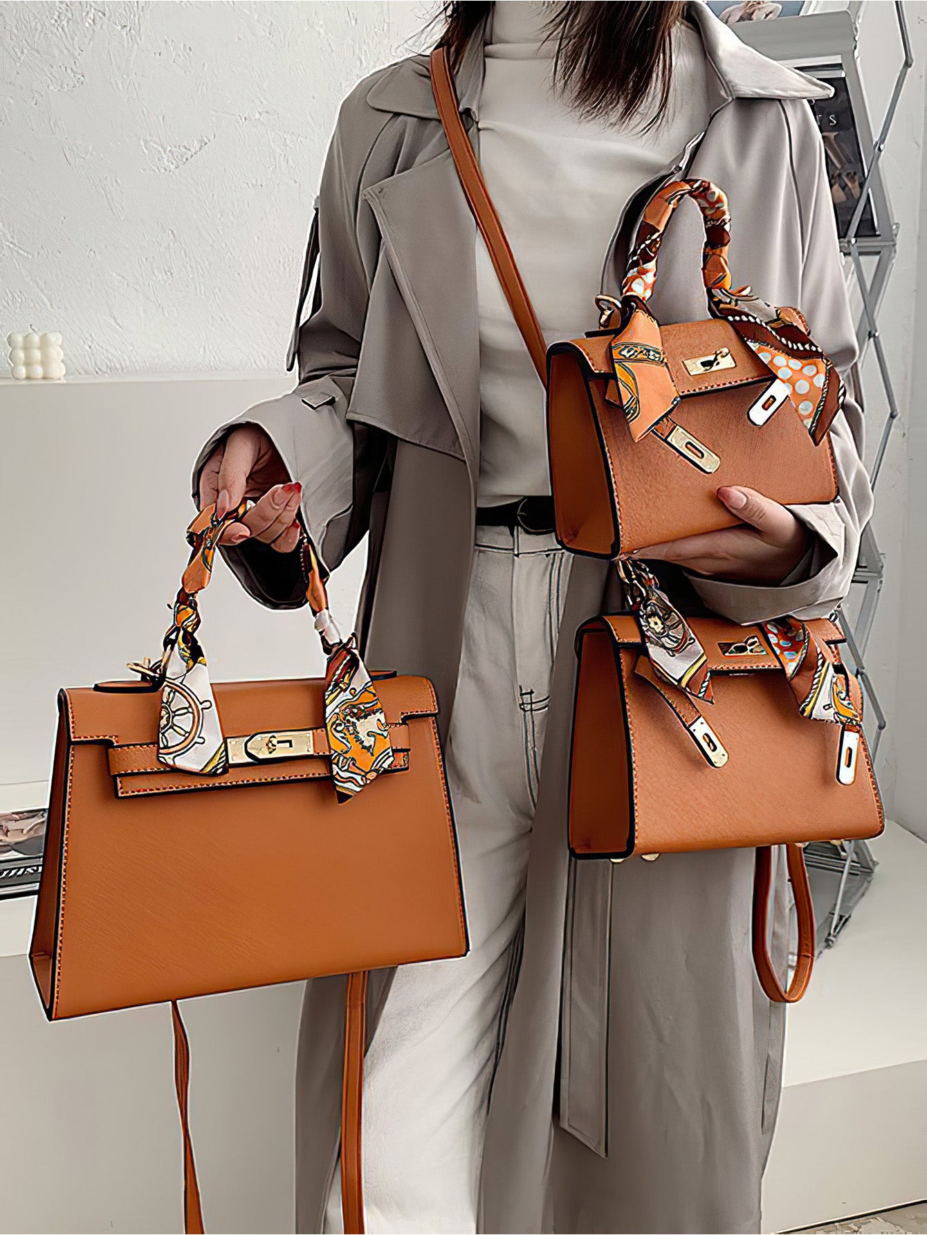 Timeless Kelly Bag: Chic Spacious PU Tote for Everyday Elegance - 12 Colours (Medium size)