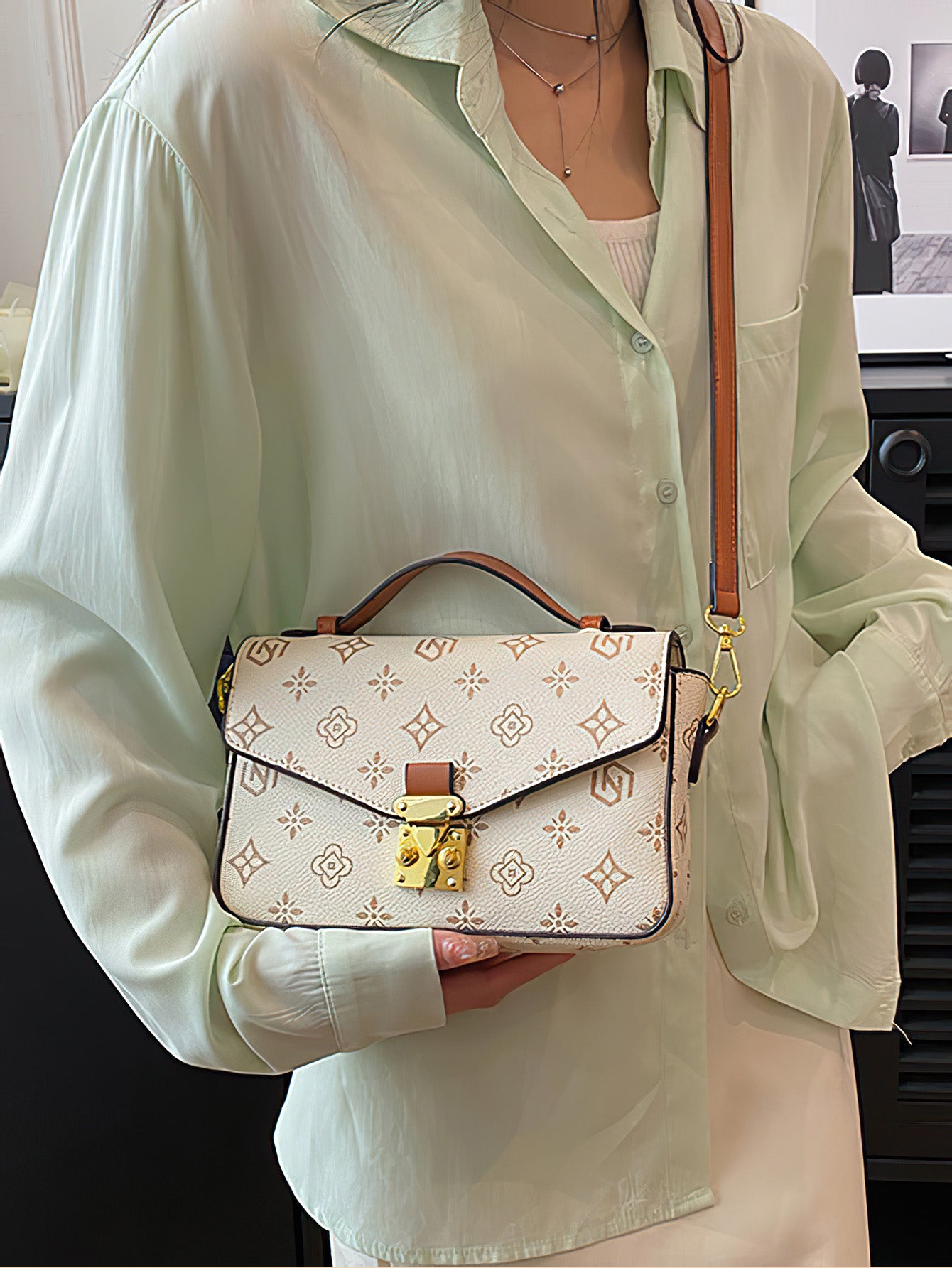 Floral Print Shoulder Bag - Versatile Crossbody Tote with Premium Finish - 3 Colours