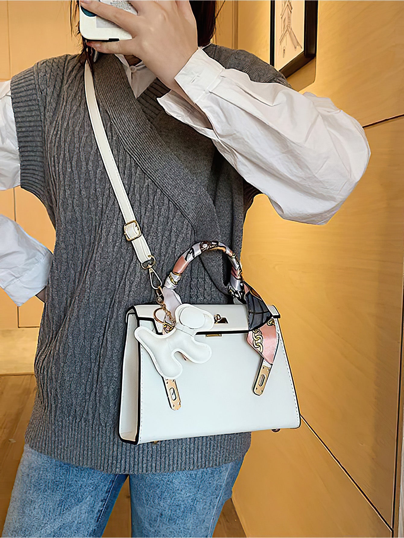 Timeless Kelly Bag: Chic Spacious PU Tote for Everyday Elegance - 12 Colours (Medium size)