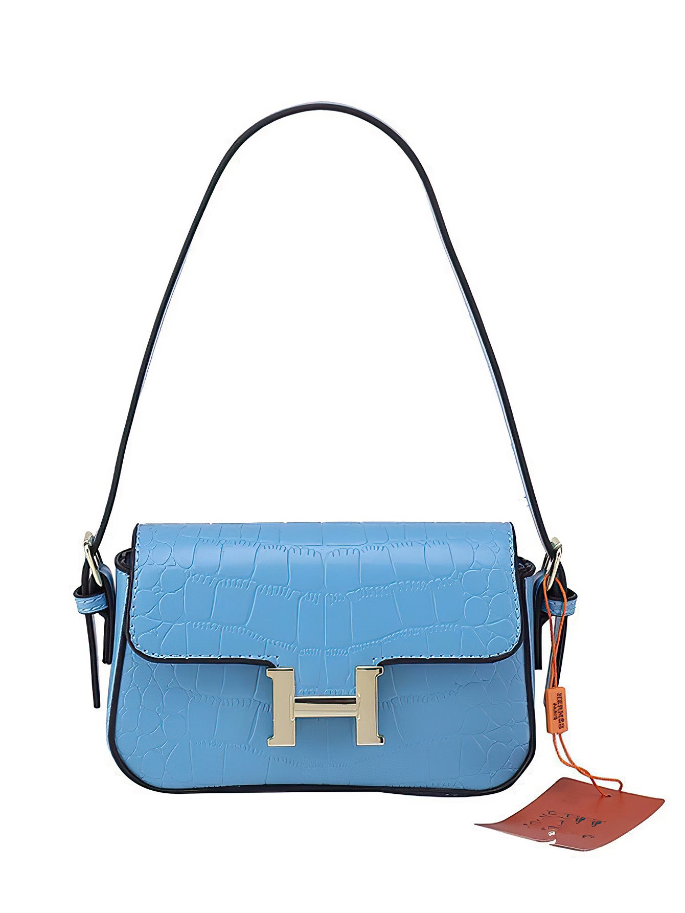 Elegant Ladies' Small Shoulder Bag – H Buckle Fashion Stone Texture Handbag - 9 Colors