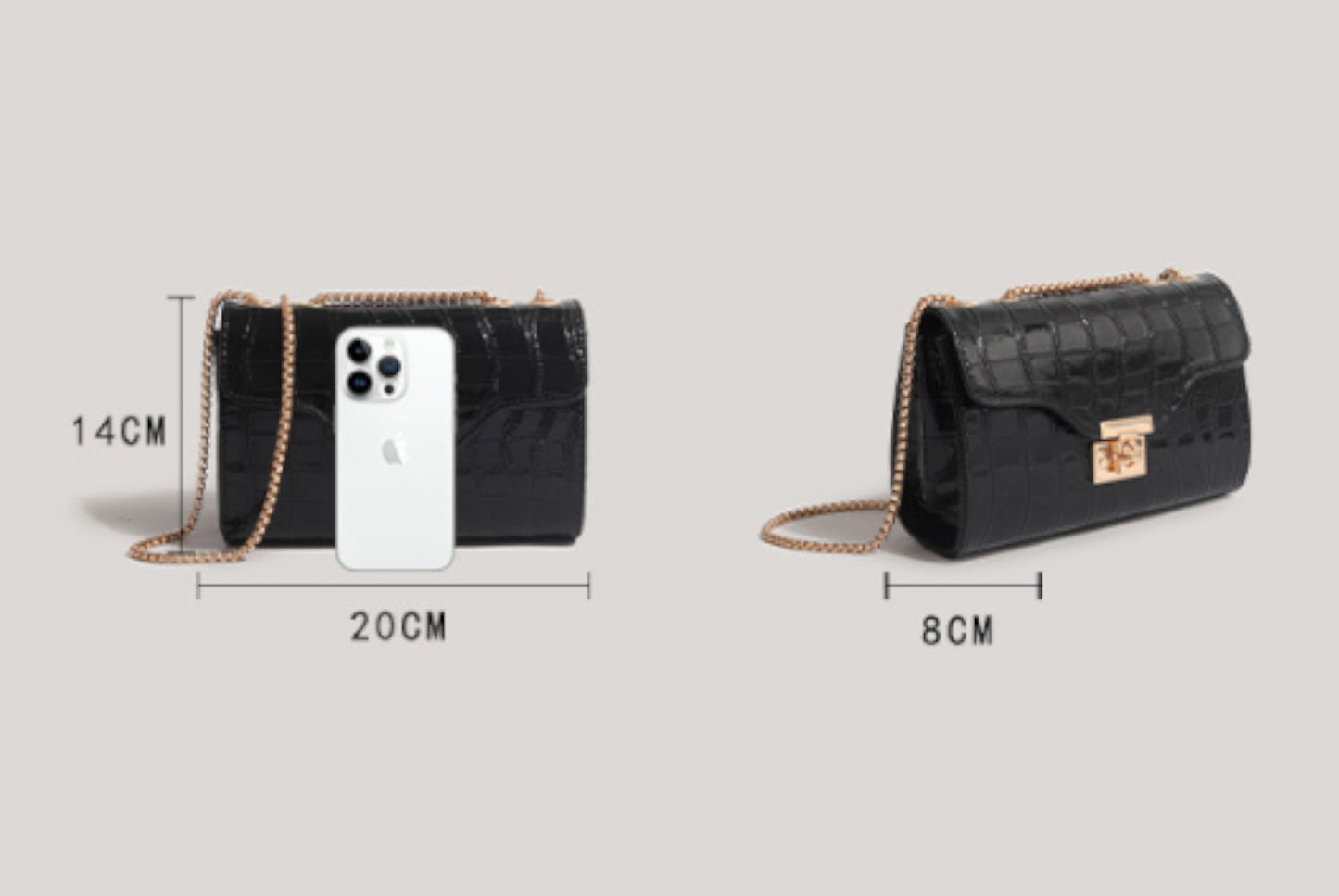 Casual Retro Crossbody Shoulder Bag (Black)**