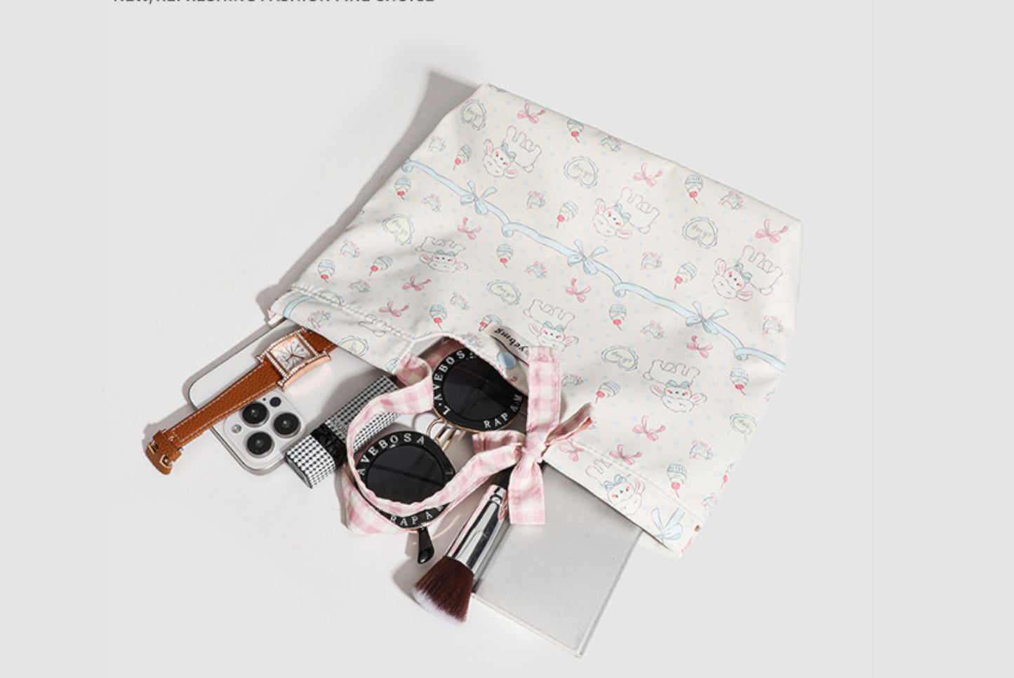 Cute Floral Canvas Lunch Bag for Women