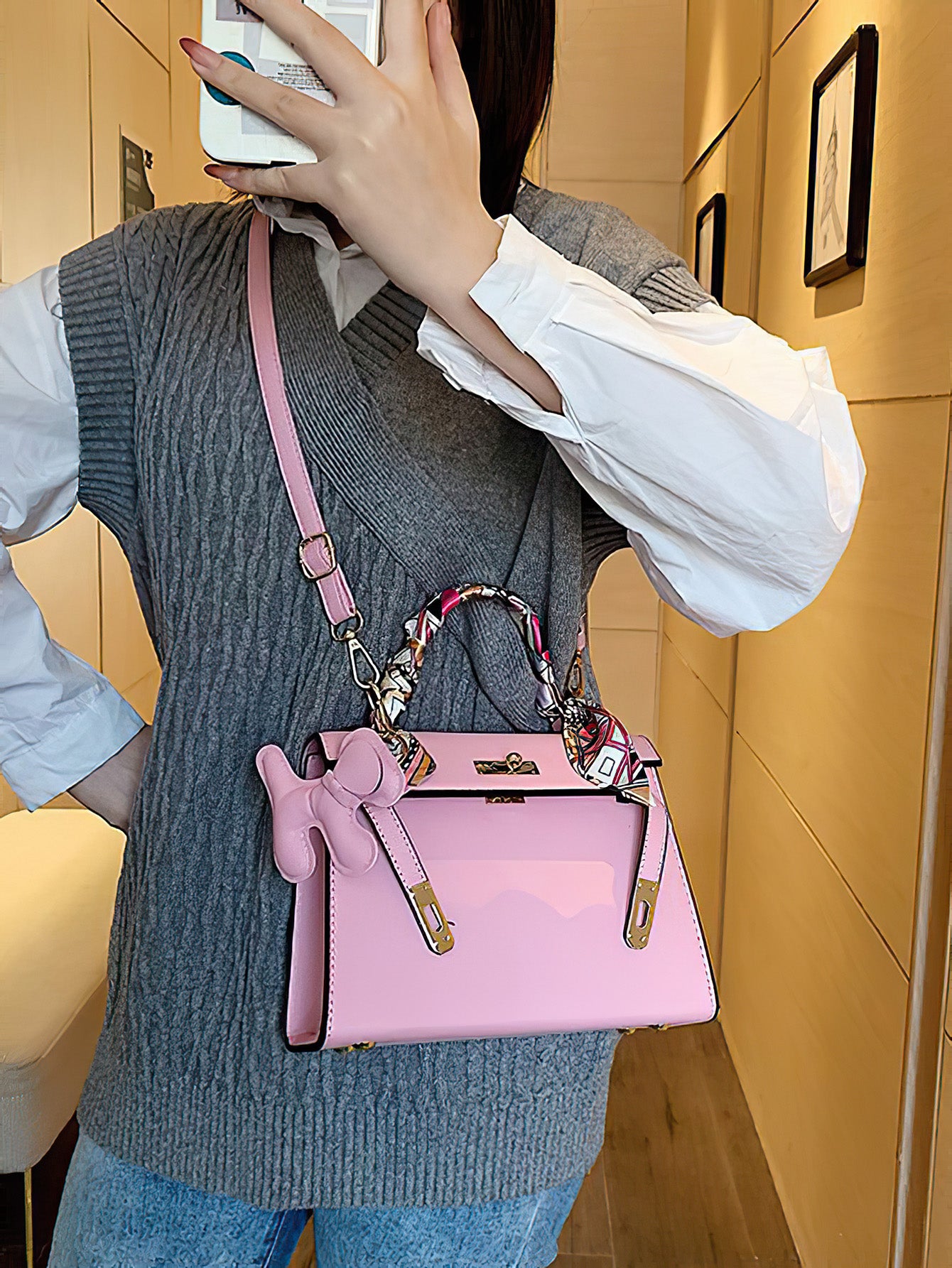 Timeless Kelly Bag: Chic Spacious PU Tote for Everyday Elegance - 12 Colours (Medium size)