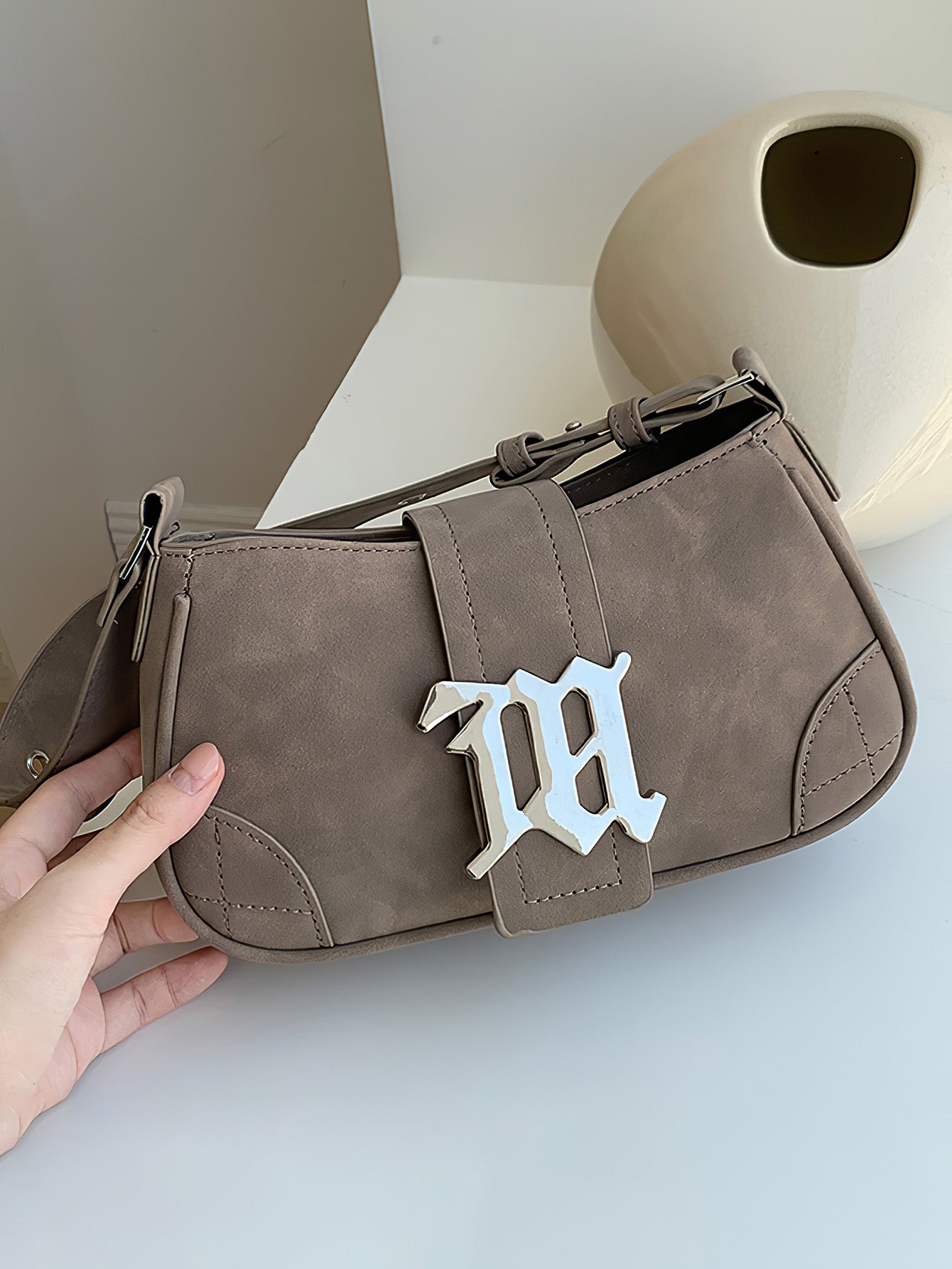 Retro Suede Baguette Bag - 2 Colours