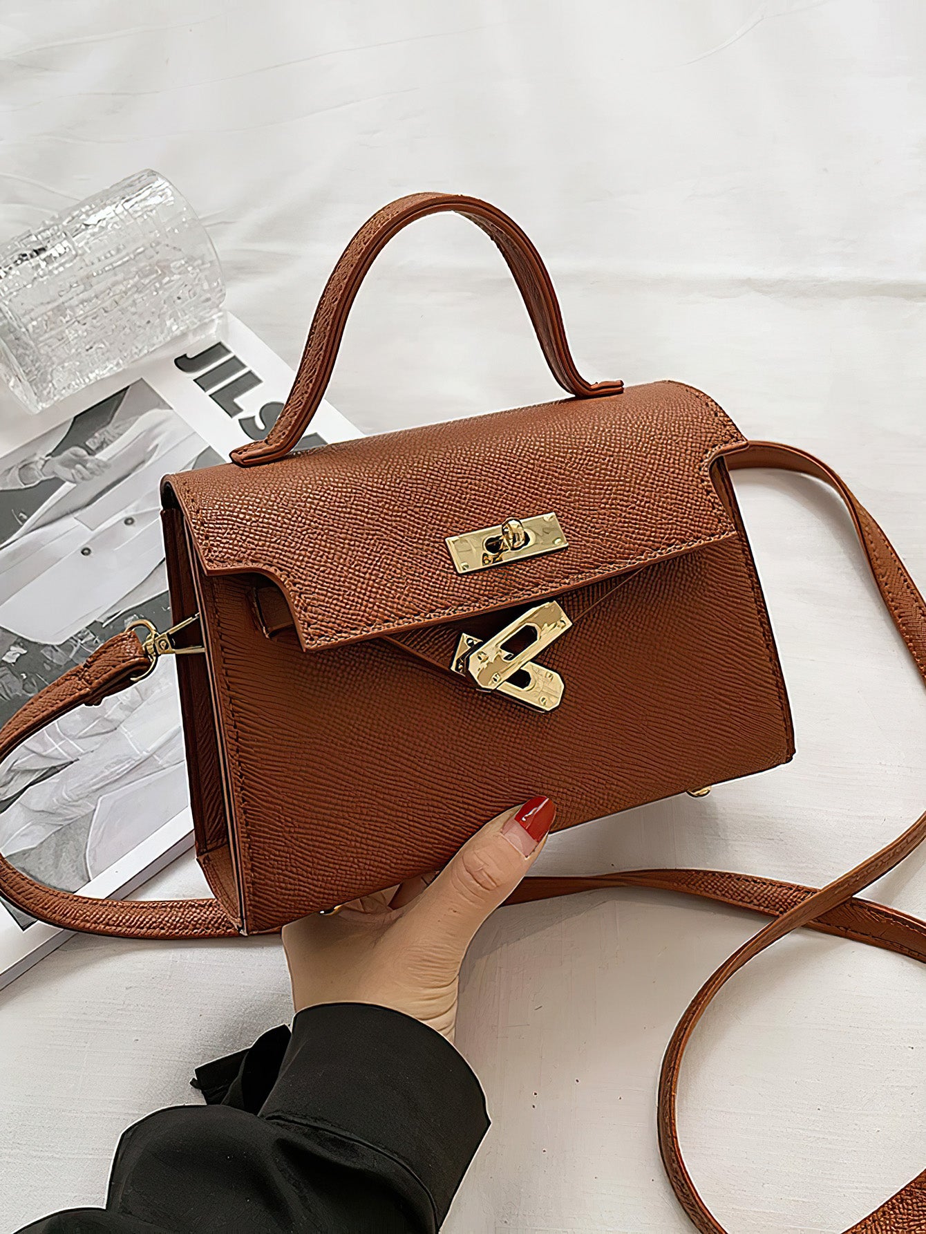 Stylish Lock Buckle Women's Bag - 5 Colours