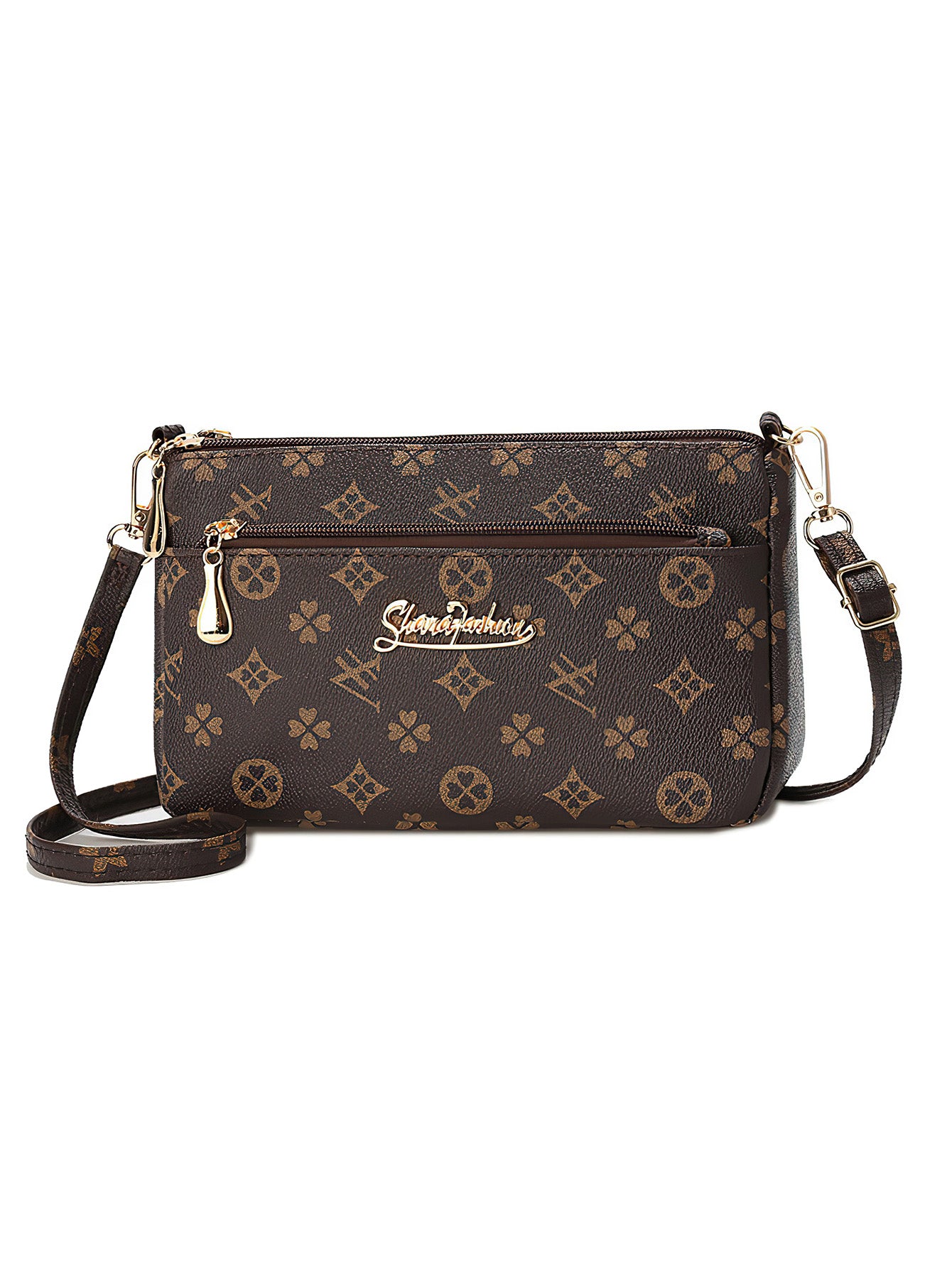 Vintage Monogram Crossbody Bag: Retro Shoulder Bag for Women - 6 Colours