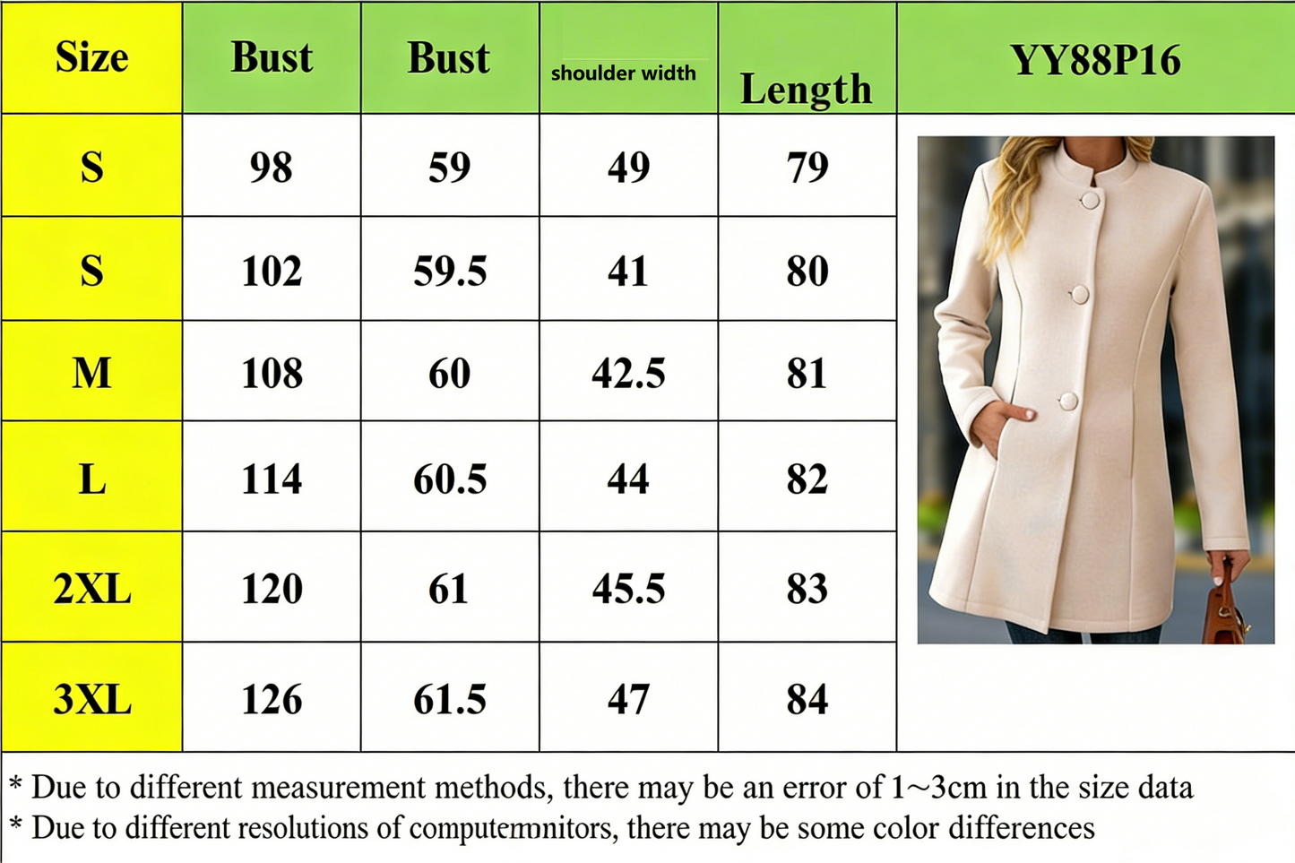 Ladies Casual Small Stand Collar Long Woolen Coat