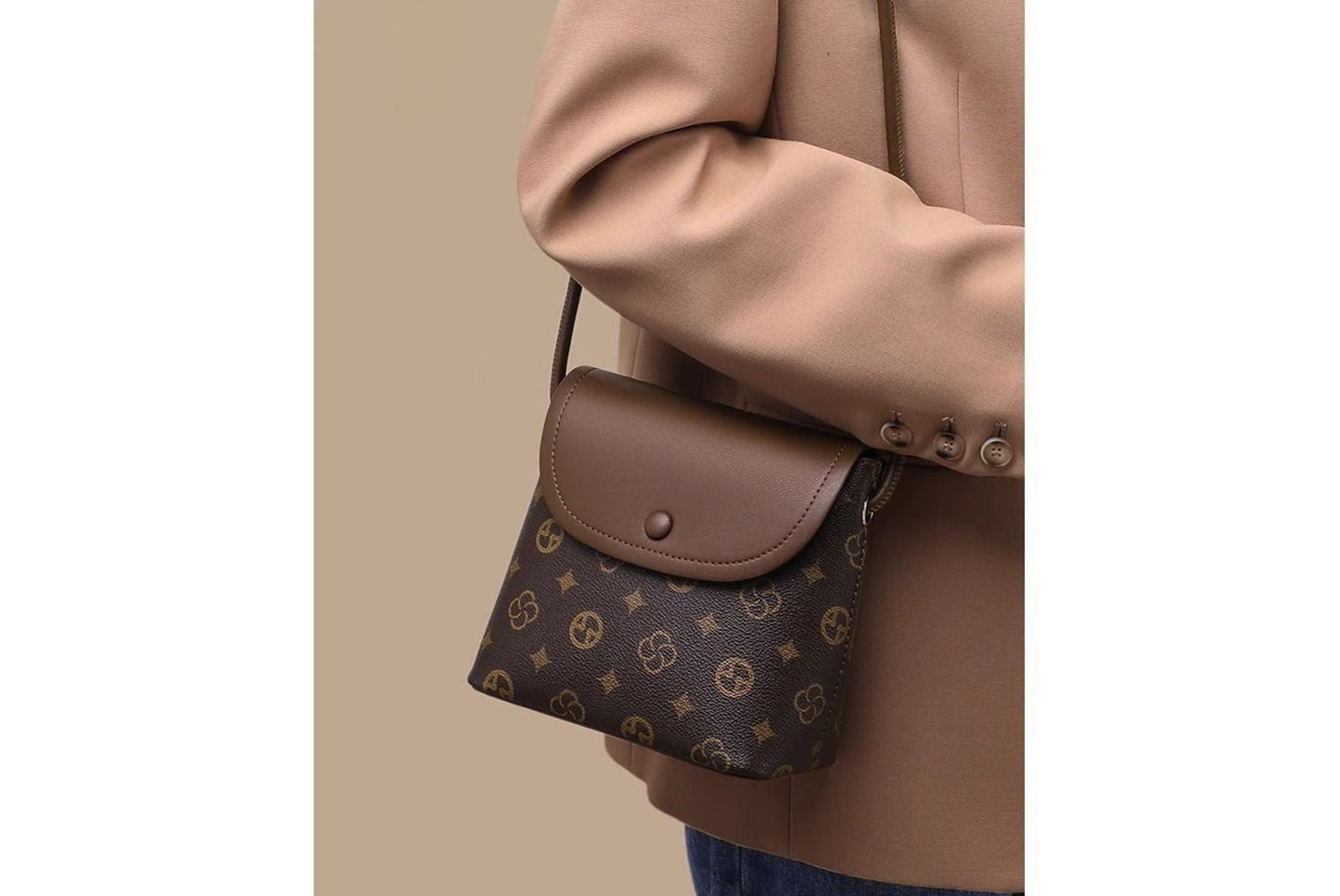Women's Bucket Bag, Brown