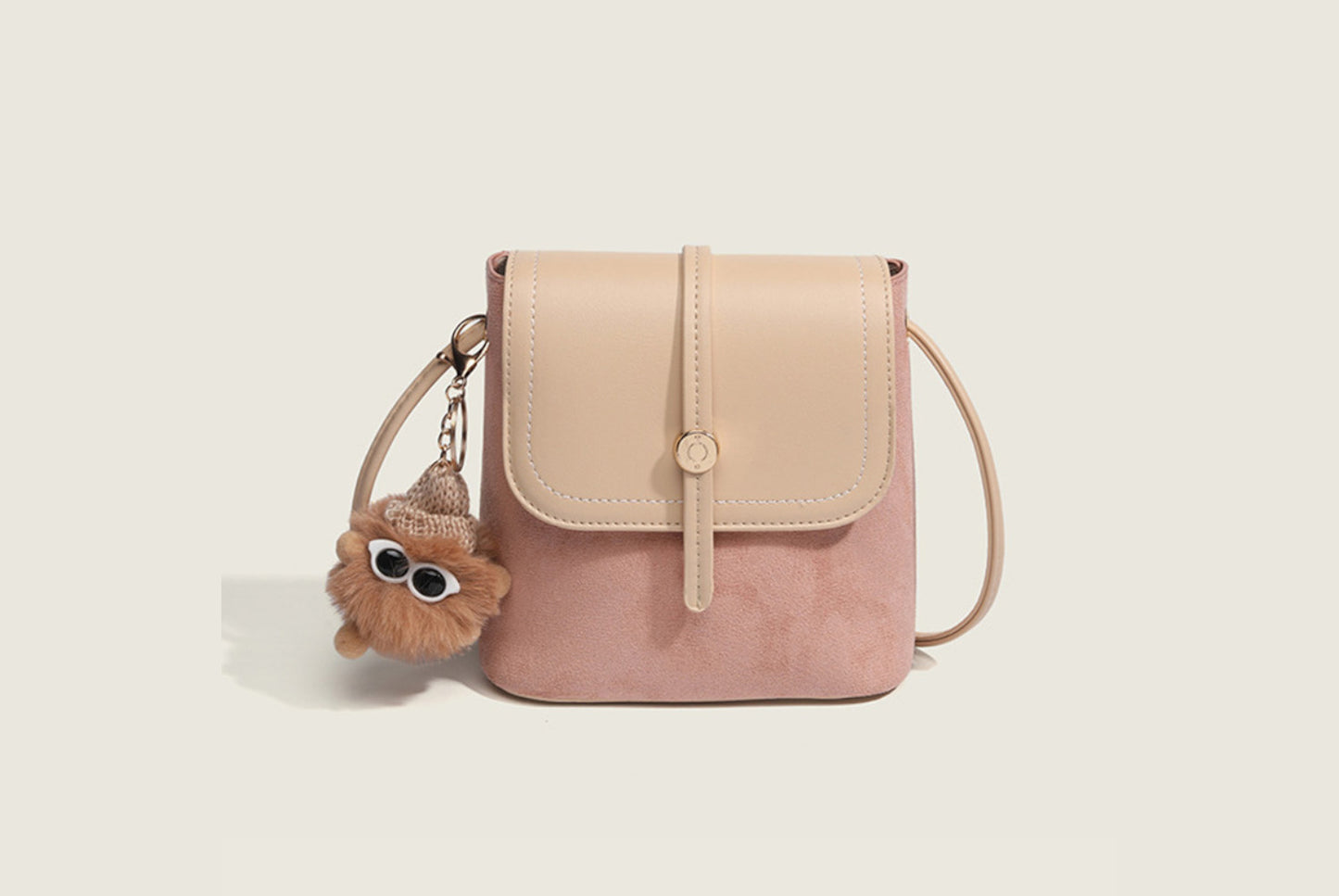 **Stylish and Simple Contrast Color Flap Crossbody Bag**