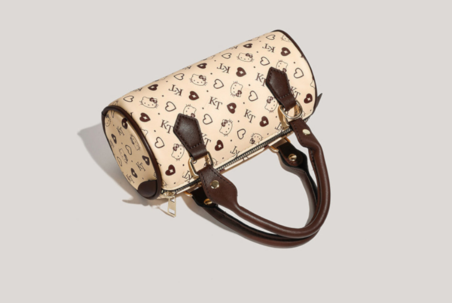 Crossbody Boston Bag - Beige
