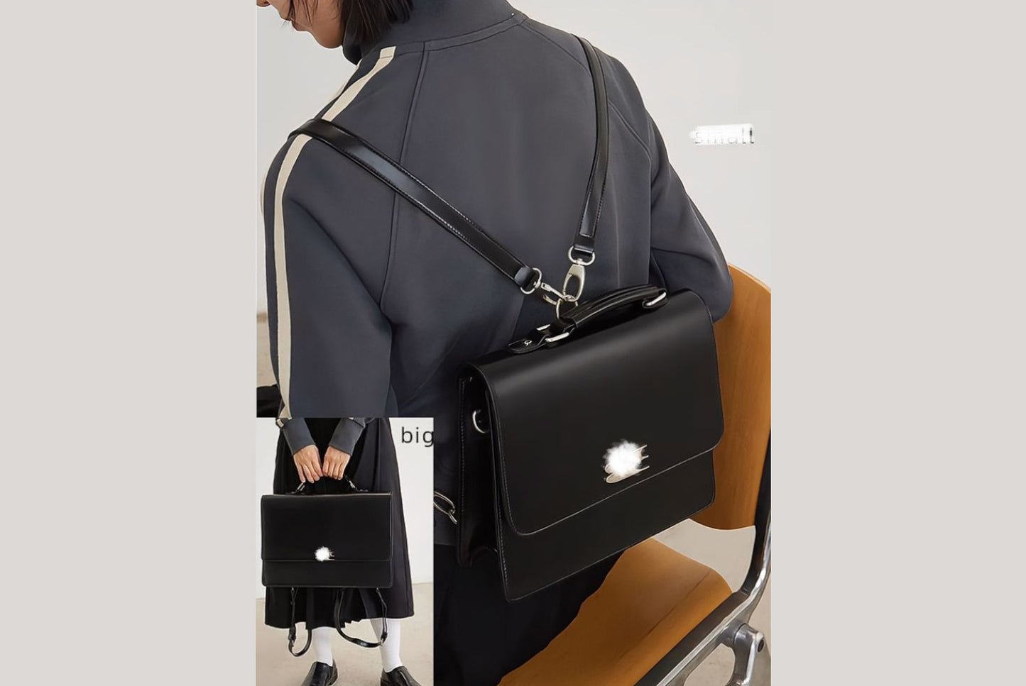 Black Small Multifunctional Briefcase