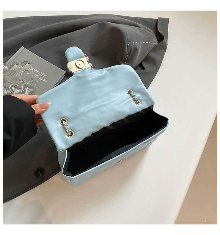 # Quilted Striped Chain Crossbody Bag