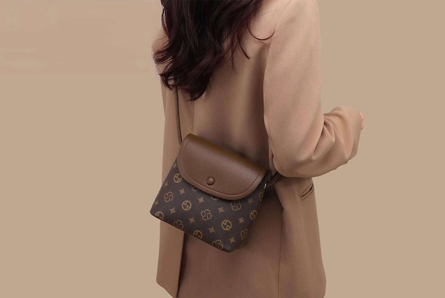 Women's Bucket Bag, Brown