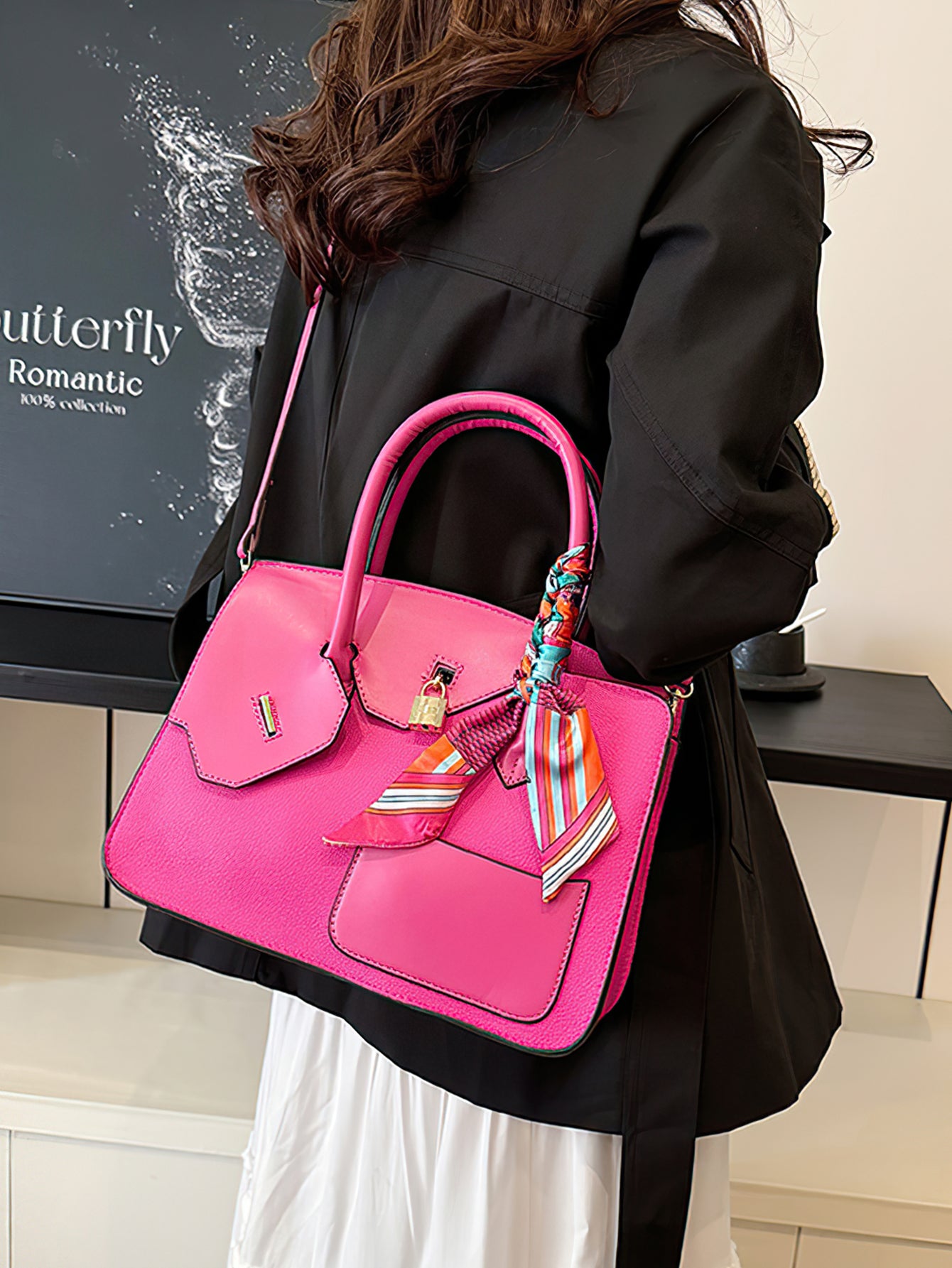 Luxury Croc-Embossed Tote: Spacious Kelly-Style Shoulder Bag with Detachable Strap - 9 Colours