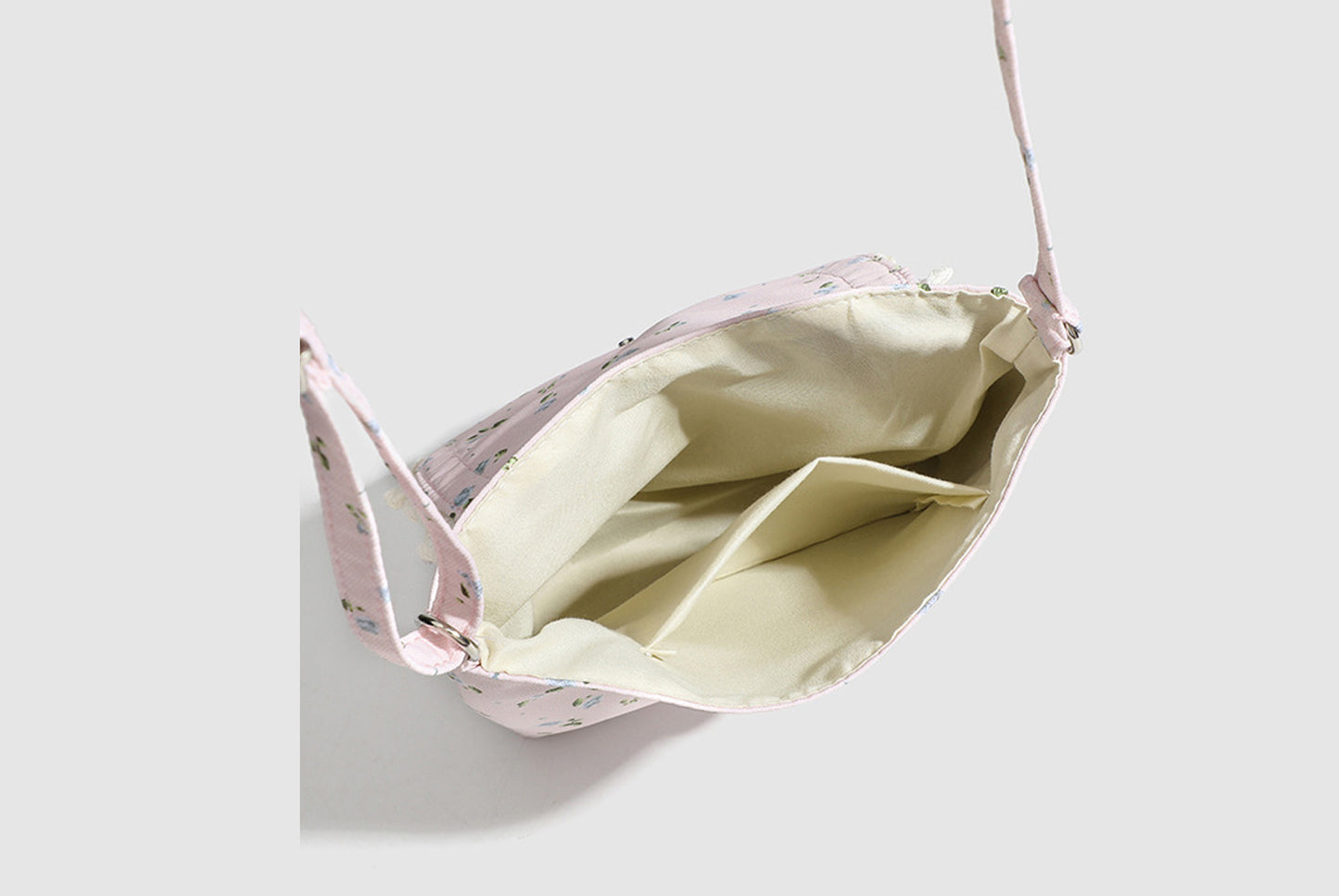 Fresh and elegant floral crossbody bag