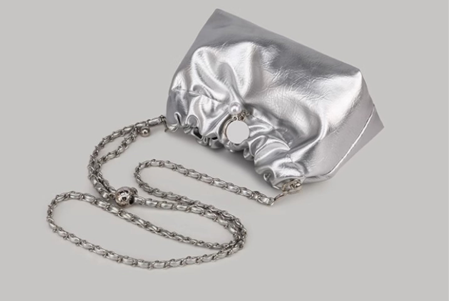 Western-Style Shoulder Bag for Women (Silver)